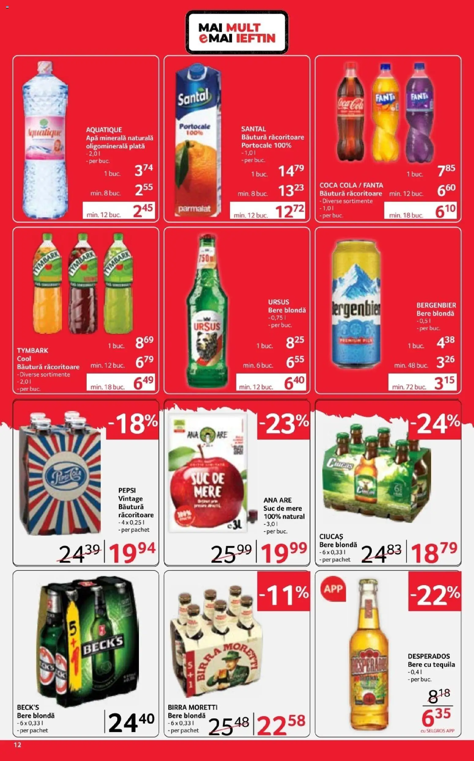 Noul catalog Selgros – valabil de la 17.04.2026 | Pagină: 12 | Produse: Amerikan servis, Eğitim çantaları, Suc, Plastik Kulübe