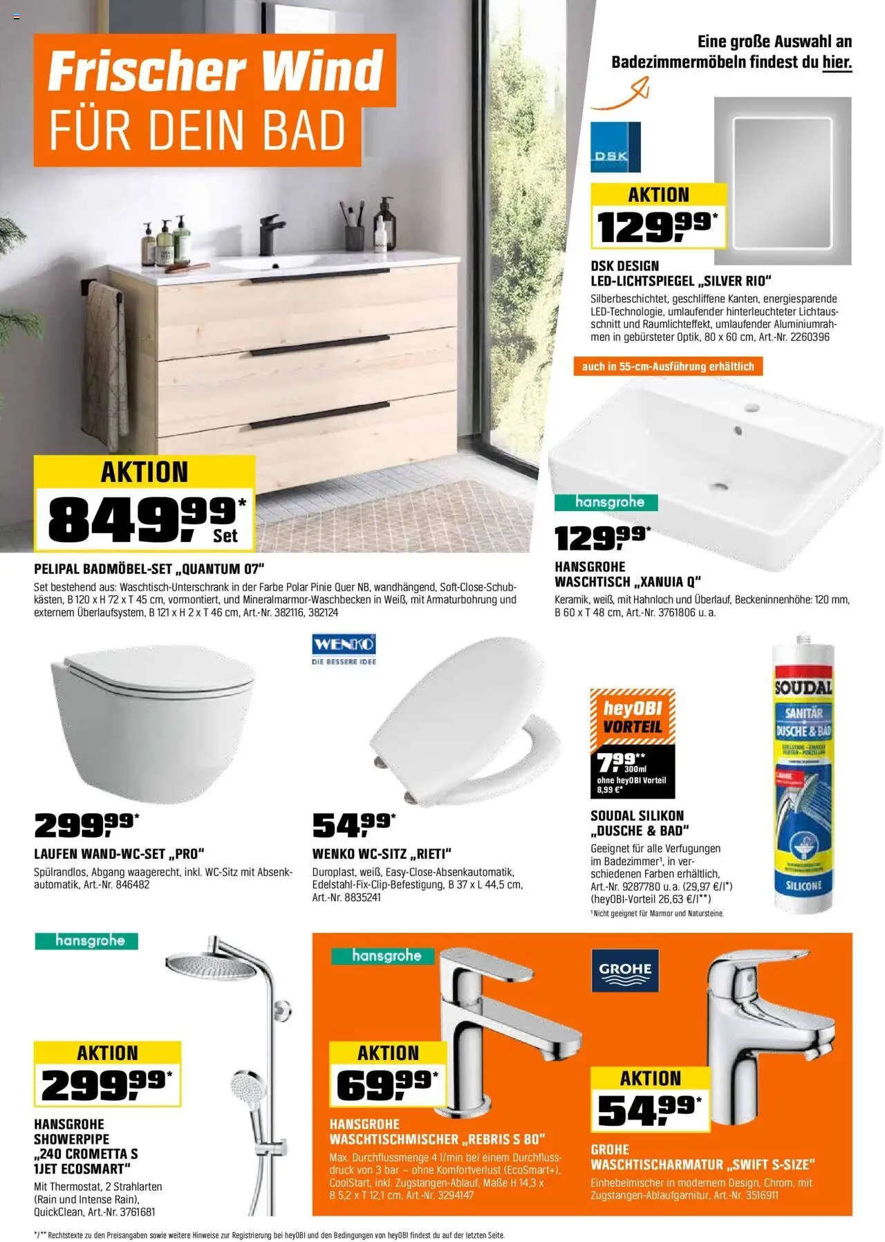 OBI Flugblatt gültig ab 31.07.2025 | Seite: 16 | Produkte: Bad, Dusche