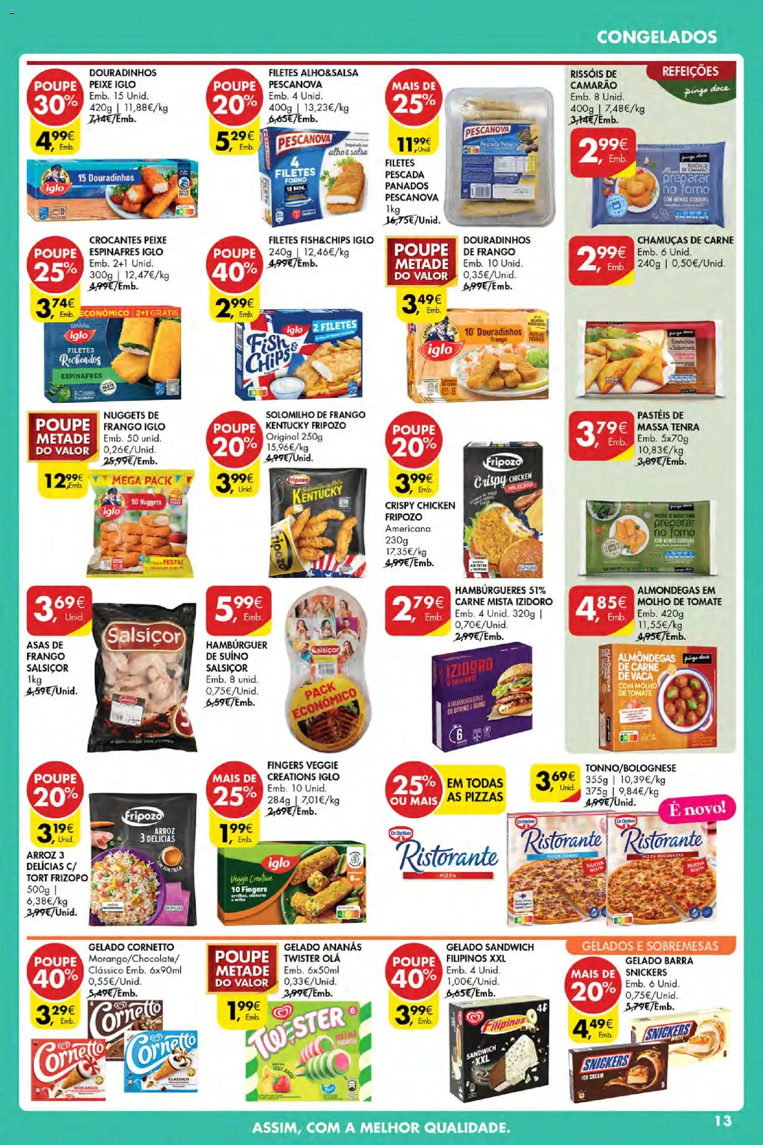Pingo Doce Poupe Esta Semana Açores │ válido de 23.10.2025 | Página: 13 | Produtos: Forno, Espinafres, Peixe, Tomate