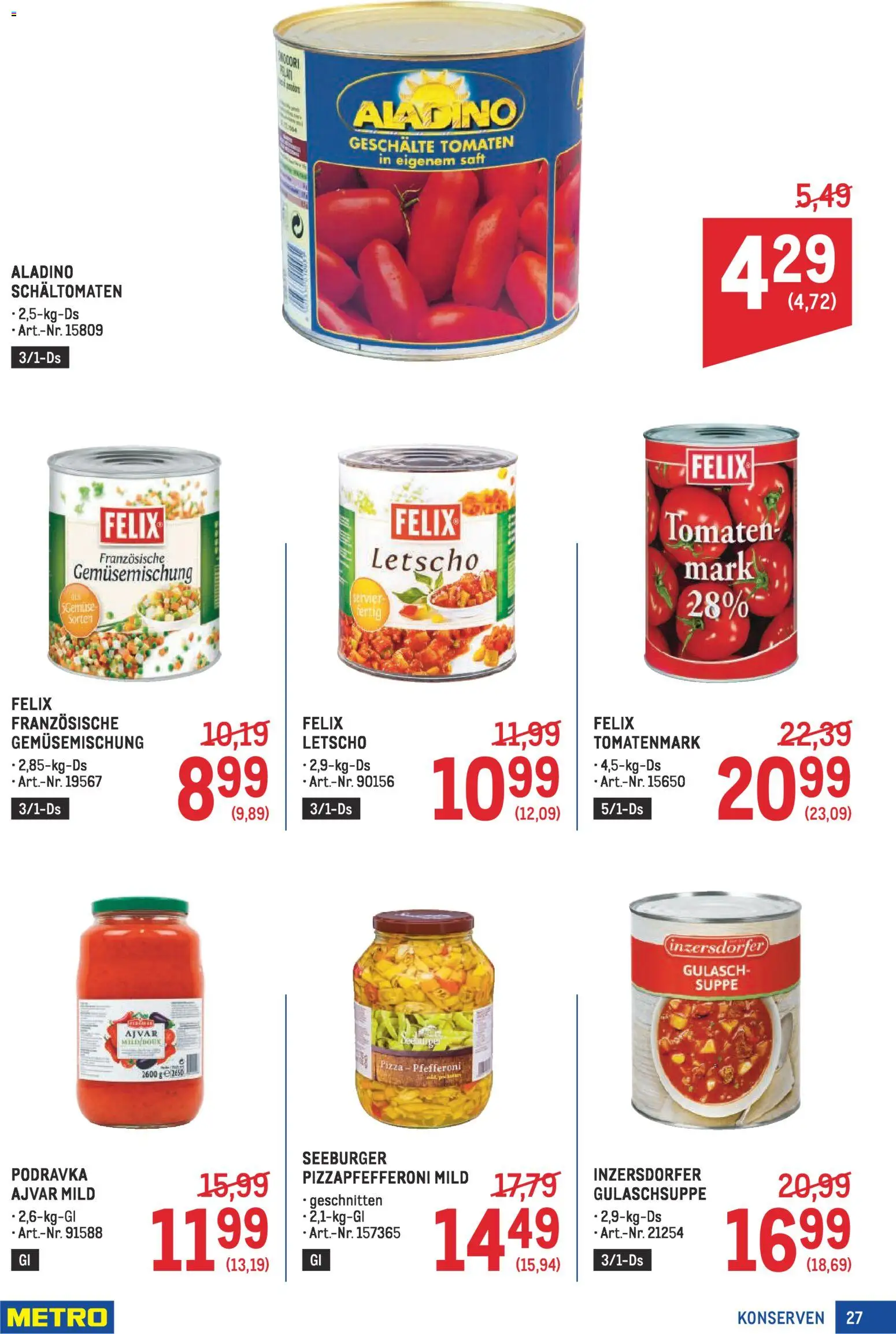 Metro Profi gültig ab 08.01.2026 | Seite: 27 | Produkte: Pizza, Saft, Tomaten