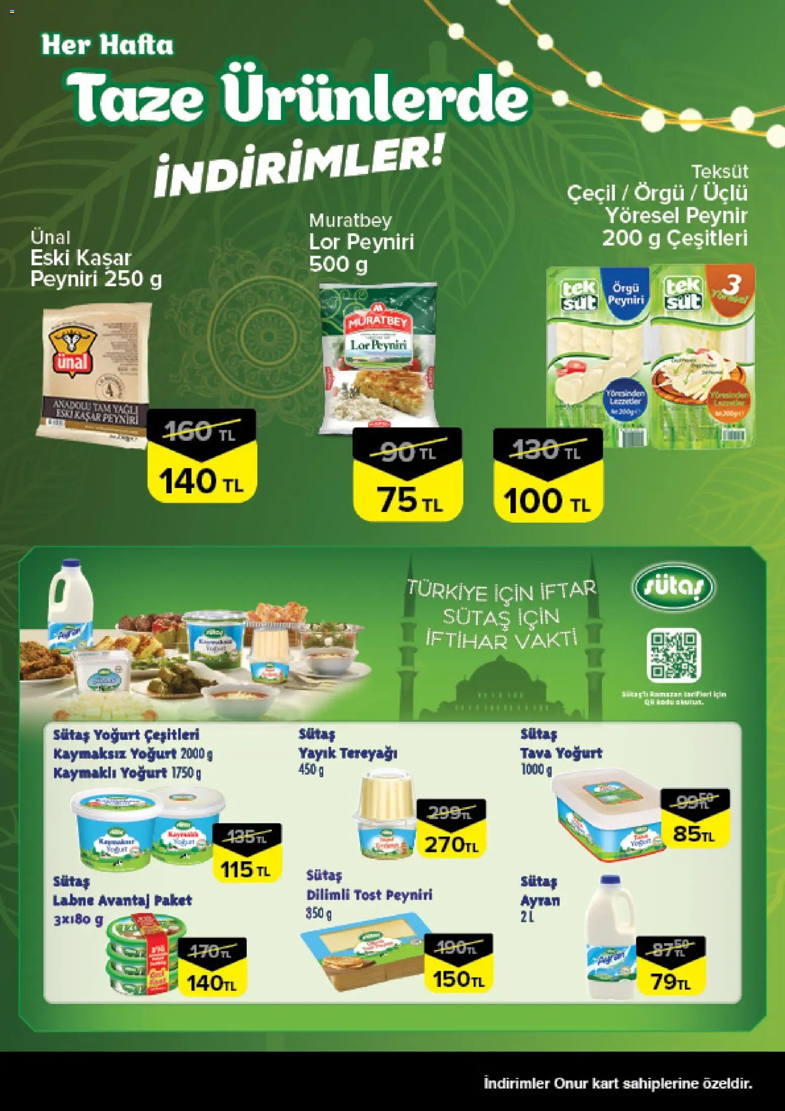 Onur Market Taze Ürünlerde İndirimler - İstanbul - 12.02.2026 tarihinden itibaren geçerlidir | Sayfa: 5 | Ürünler: Tereyağı, Peynir, Yoğurt