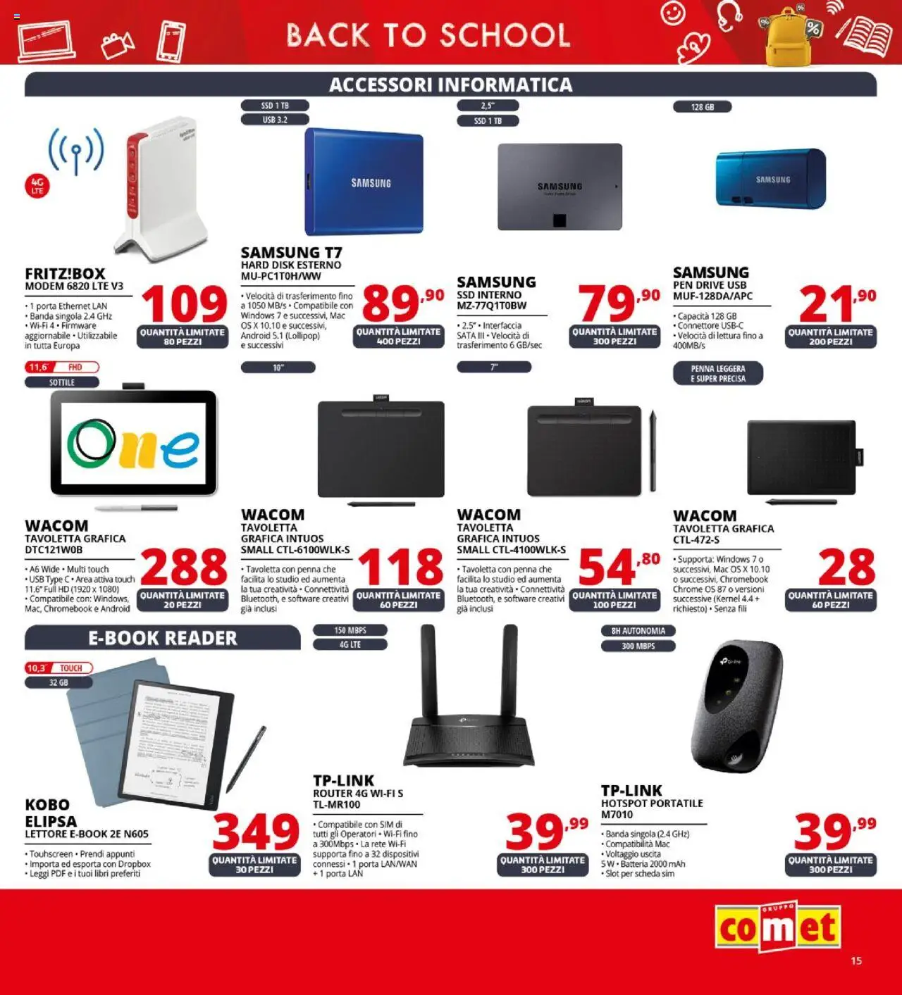 Volantino Comet del 21.08.2025 | Pagina: 15 | Prodotti: Router, Connettore, USB, Batteria