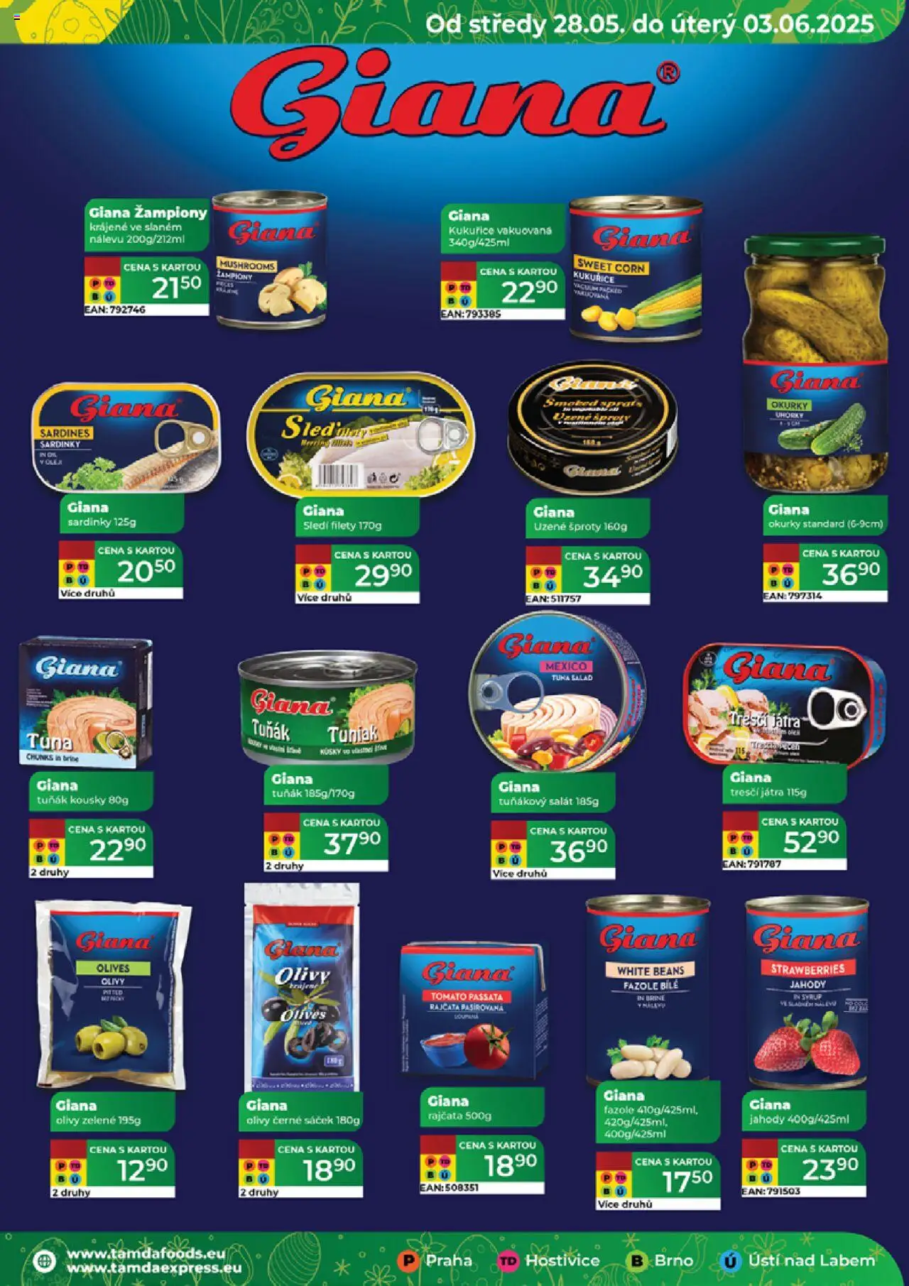 Tamda Foods leták od 28.05.2025 | Strana: 39 | Produkty: Rajčata, Passata, Fazole, Giana Tresčí játra