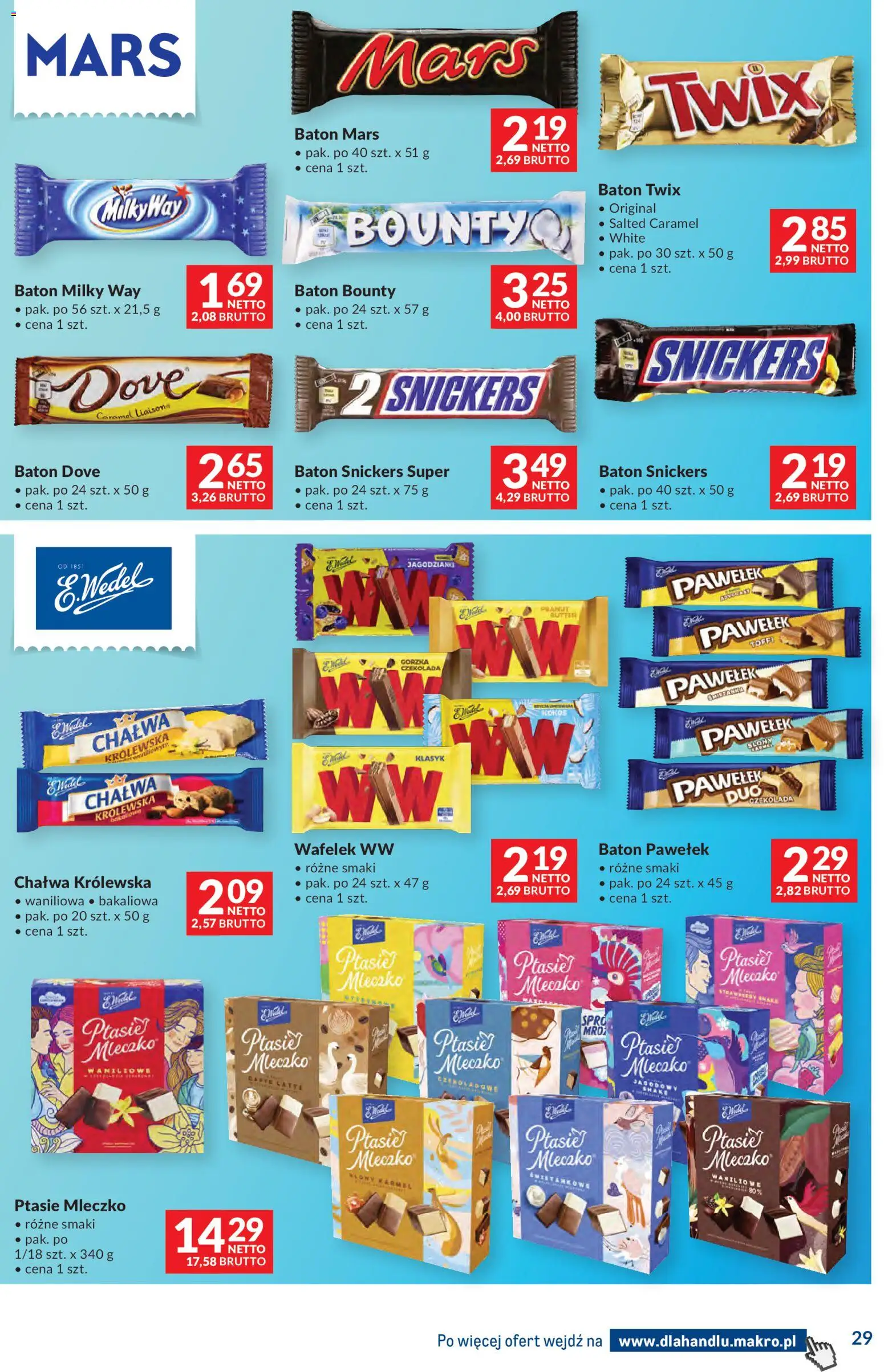 Makro Gazetka - Dystrybucja do sklepów od 11.11.2025 | Strona: 29 | Produkty: Baton, Ptasie mleczko, Czekolada