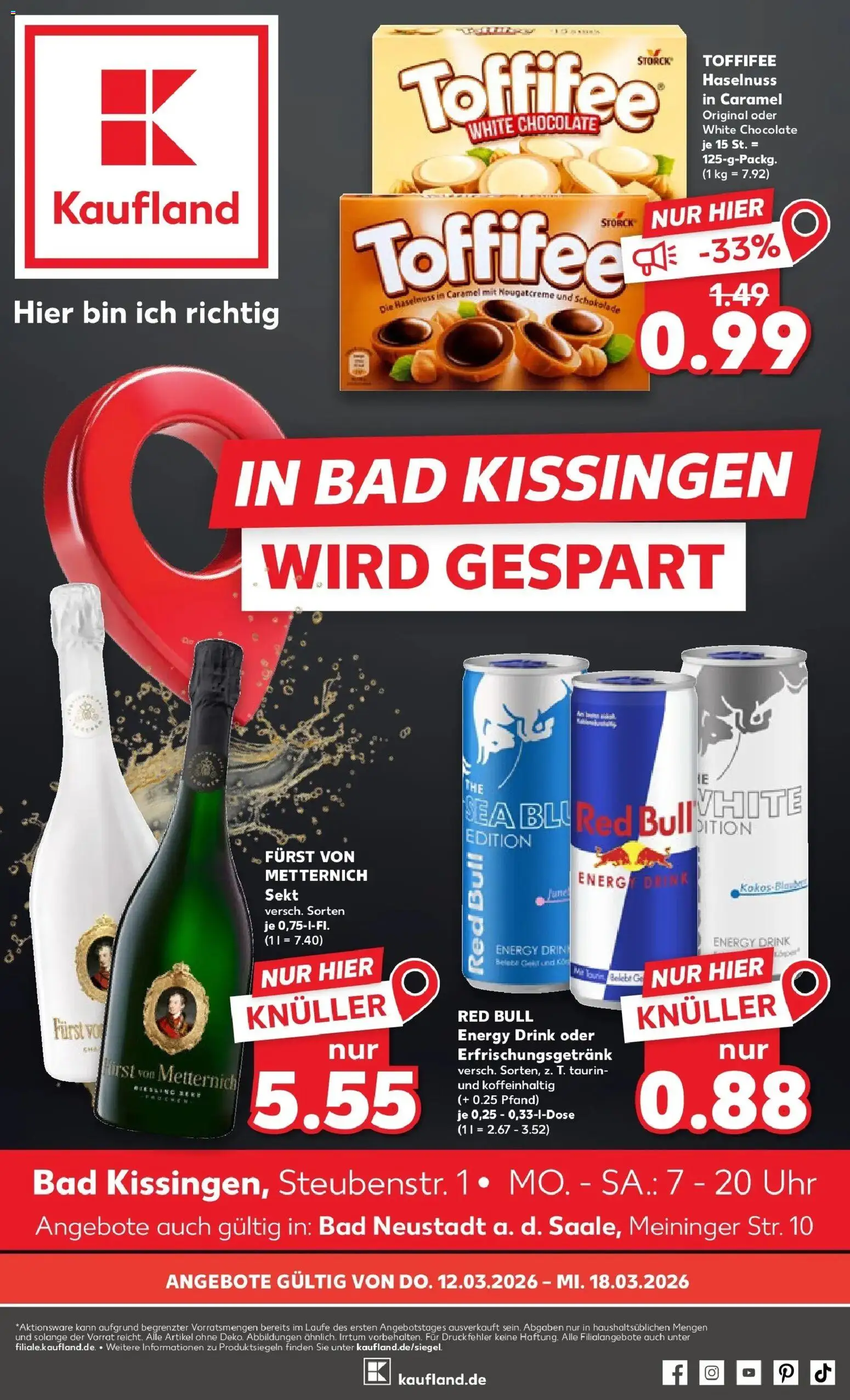 Kaufland Prospekt Bad Kissingen	 – gültig ab 09.03.2026 | Seite: 13 | Produkte: Energy, Schokolade, Sekt, Toffifee
