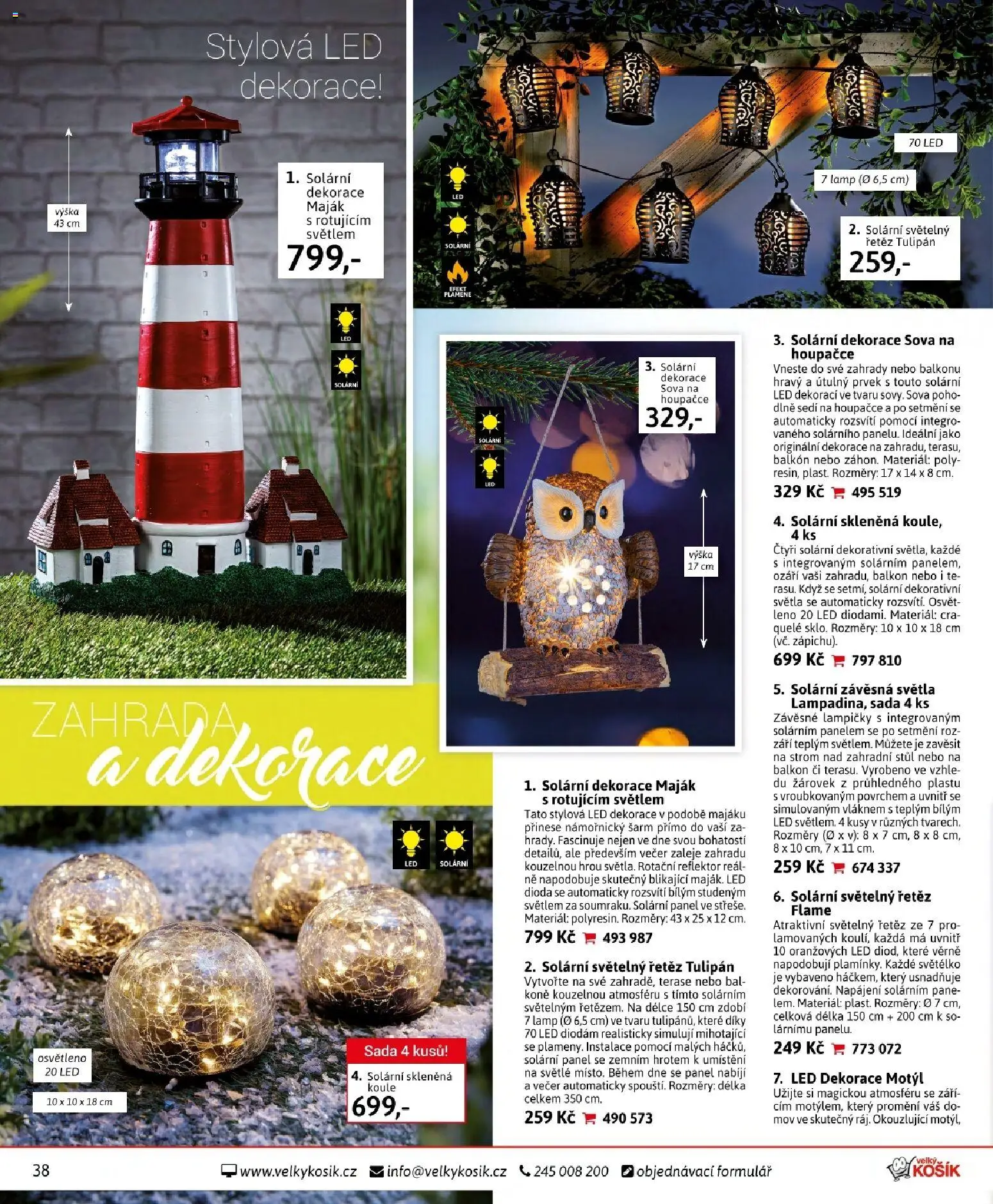 Velký Košík katalog březen 2026 od 01.03.2026 | Strana: 38 | Produkty: Světelný řetěz, Stůl, LED, Lampičky