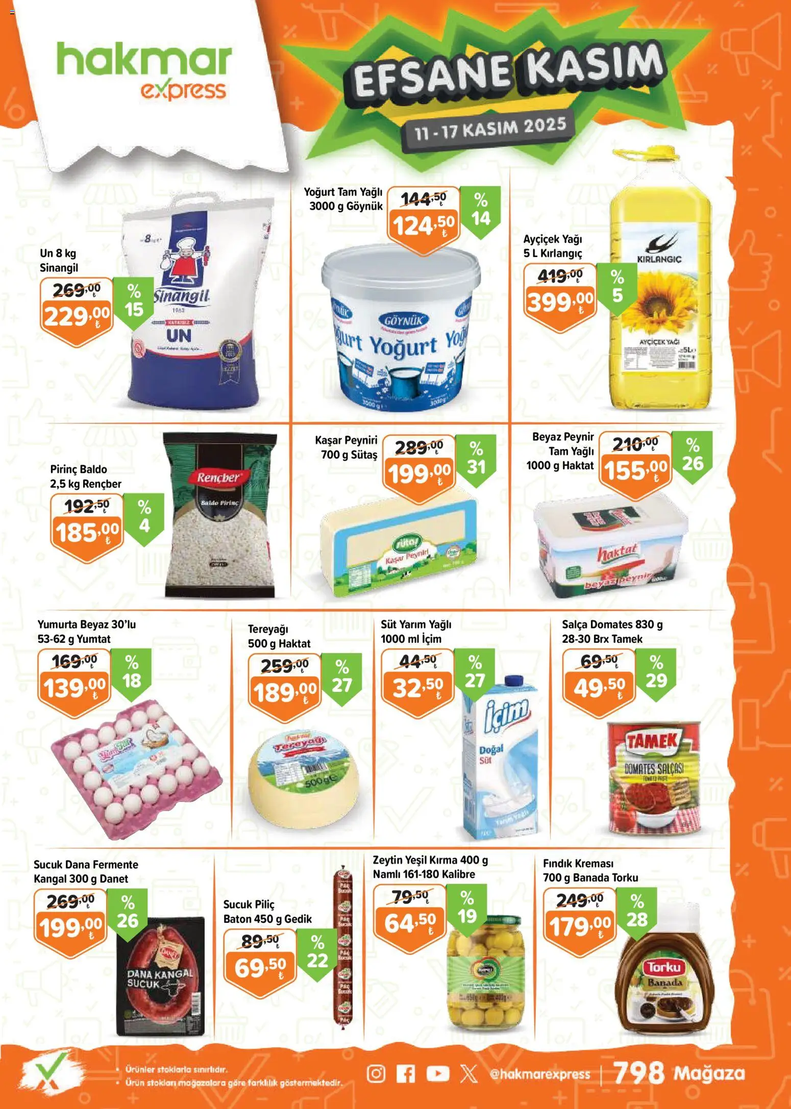 Hakmar Express Black Friday - 11.11.2025 tarihinden itibaren geçerlidir | Sayfa: 1 | Ürünler: Tereyağı, Yoğurt, Pirinç, Sucuk