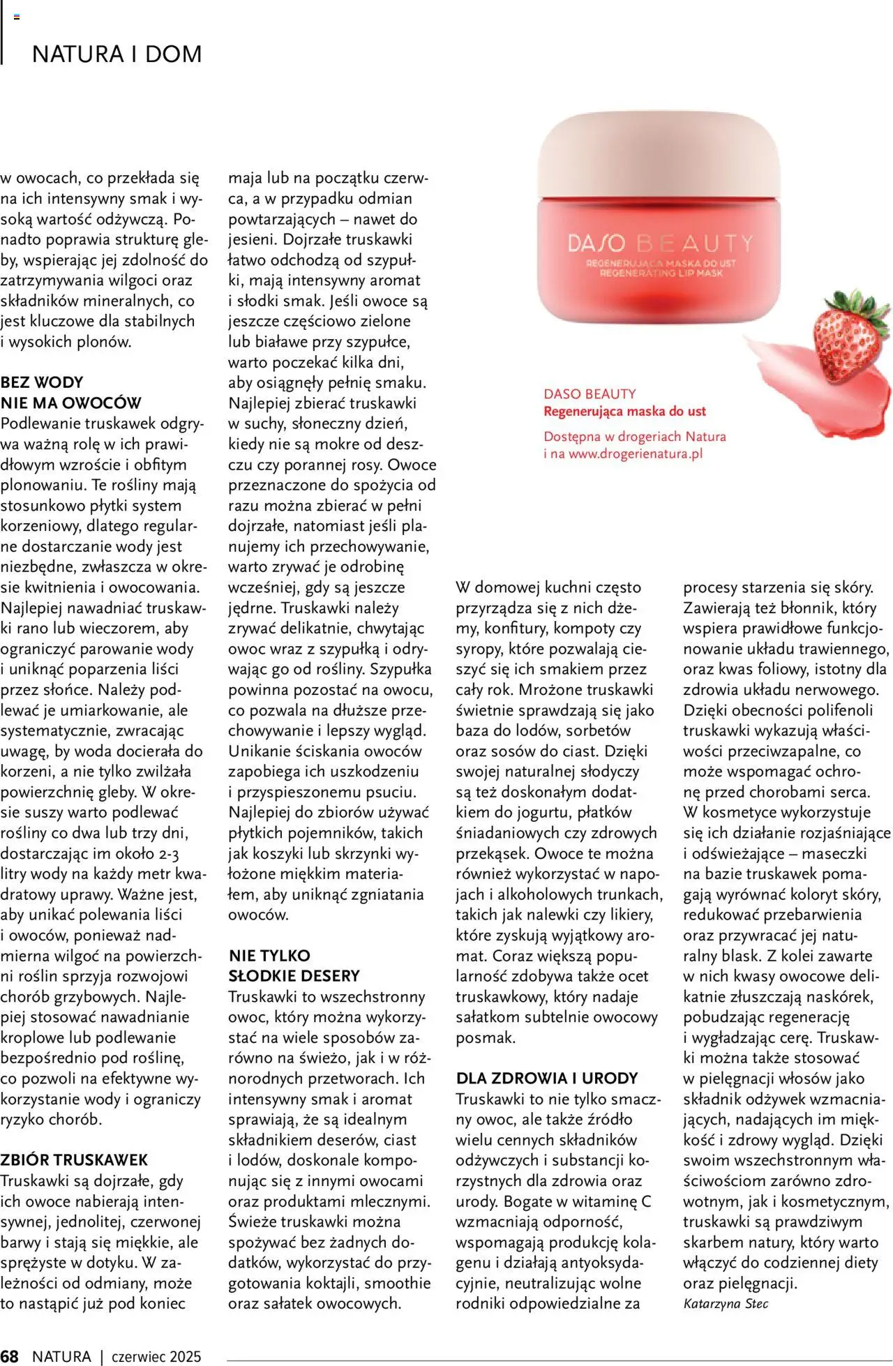 Drogerie Natura Gazetka - Magazyn Klubu Natura 06 od 01.06.2025 | Strona: 68 | Produkty: Ocet, Rosliny, Woda, Owoce