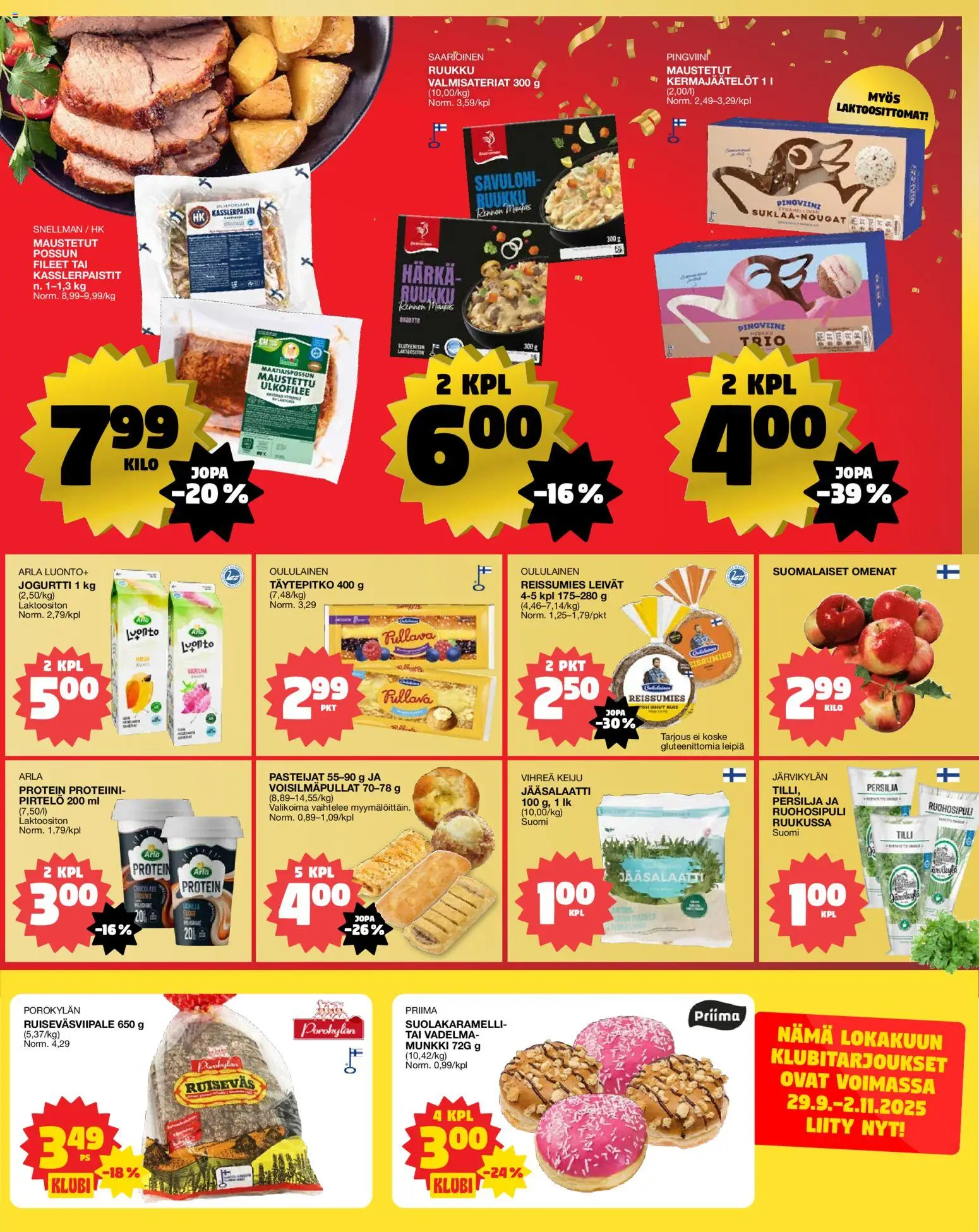 Tokmanni - EUROSPAR Ylöjärvi Ruokasanomat – voimassa 23.10.2025 alkaen | Sivu: 3 | Tuotteet: Vadelma, Savulohi, Jogurtti, Persilja