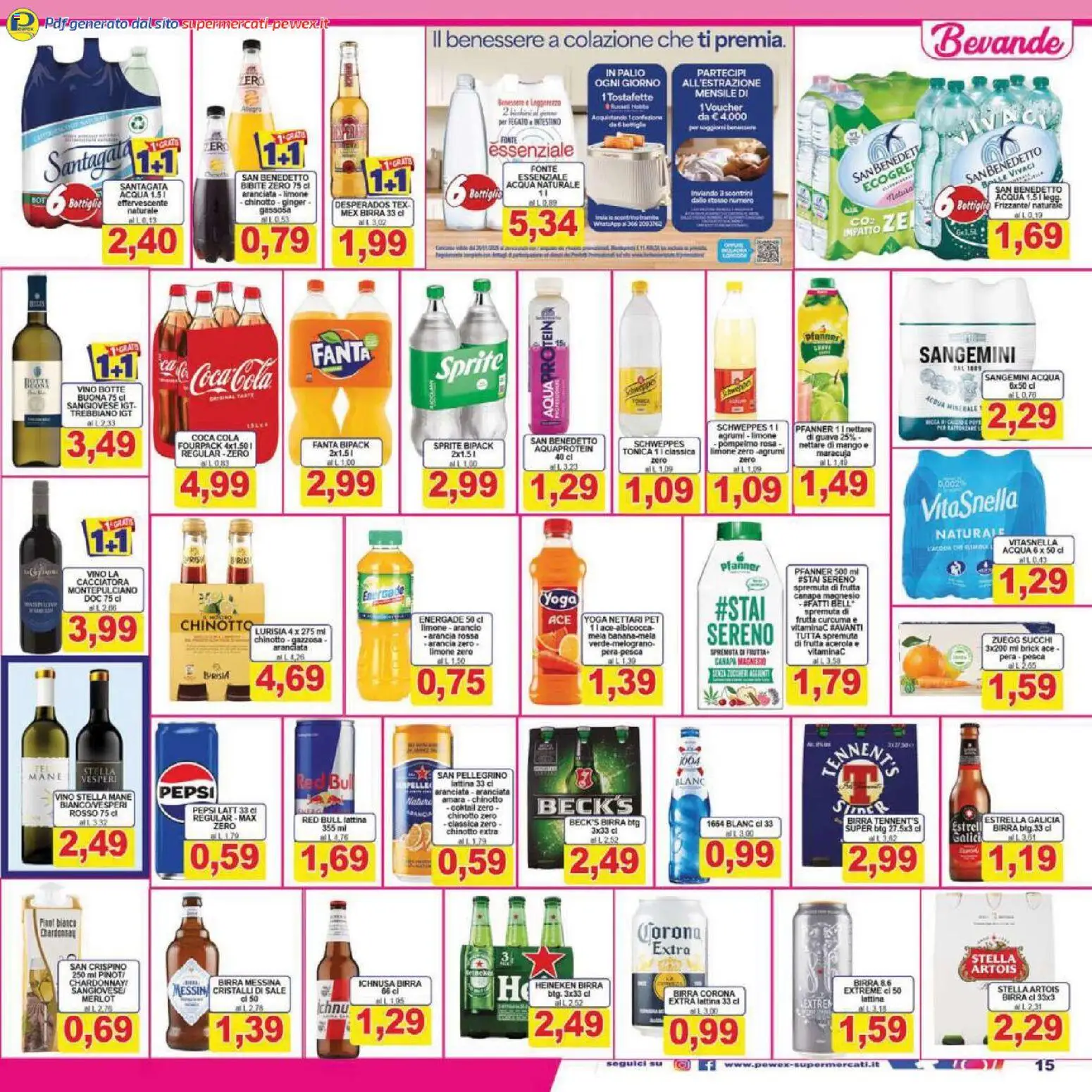 Volantino Pewex del 13.02.2026 | Pagina: 15 | Prodotti: Limone, Agrumi, Birra messina, Pepsi
