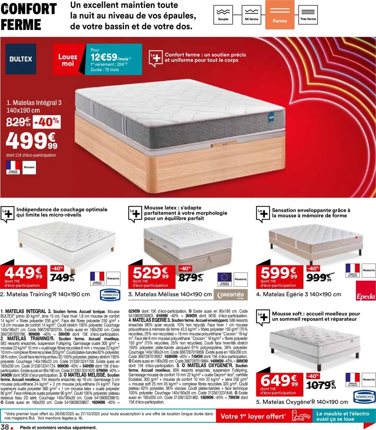 {H1} | Page: 38 | Produits: Meuble, Mousse, Suspension, Matelas