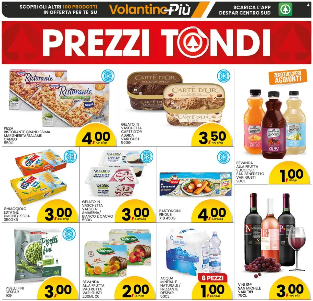 Volantino Interspar del 18.08.2025 | Pagina: 4 | Prodotti: Acqua, Piselli, Cacao, Amarena