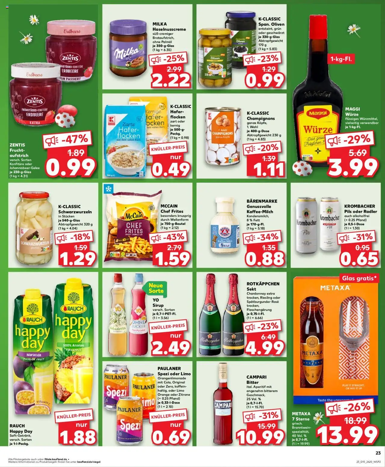 Kaufland - Leipzig-Reudnitz-Thonberg, Dresdner Straße 80 - gültig ab dem 10.04.2025 | Seite: 23 | Produkte: Paulaner spezi, Pils, McCain, Flocken