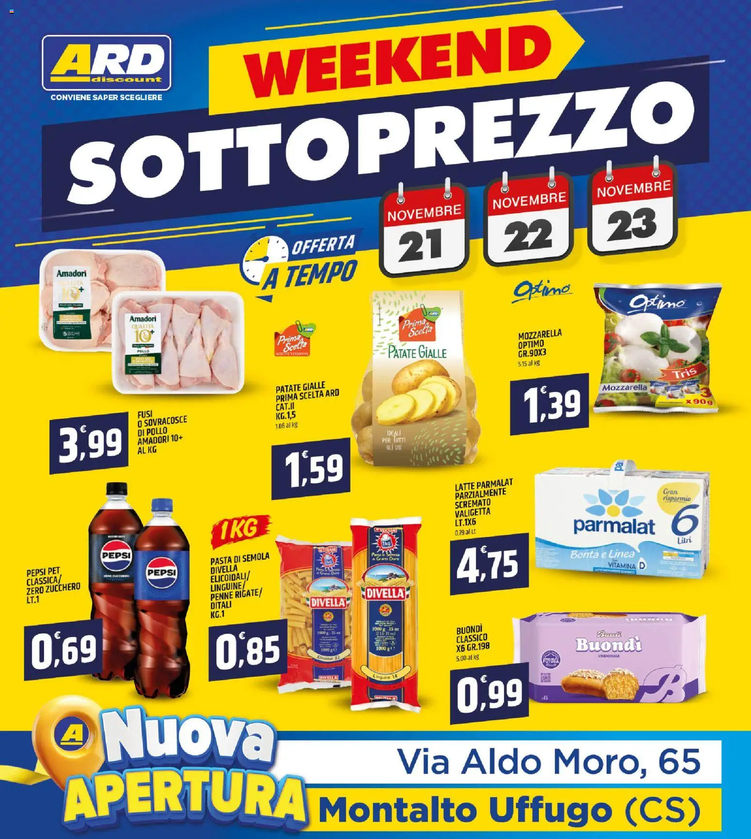 Volantino ARD Discount del 05.11.2025 | Pagina: 20 | Prodotti: Pollo, Zucchero, Latte, Pepsi