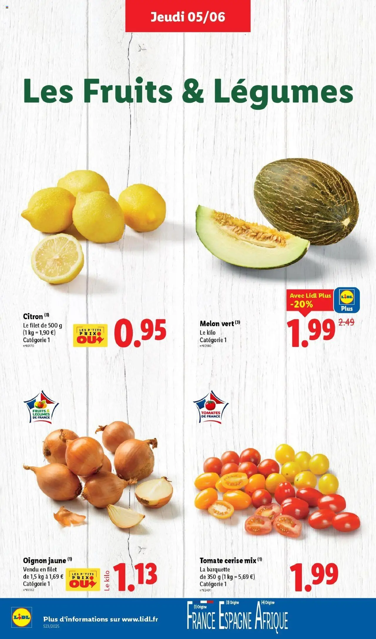  | Page: 4 | Produits: Citron, Melon, Oignon, Tomates
