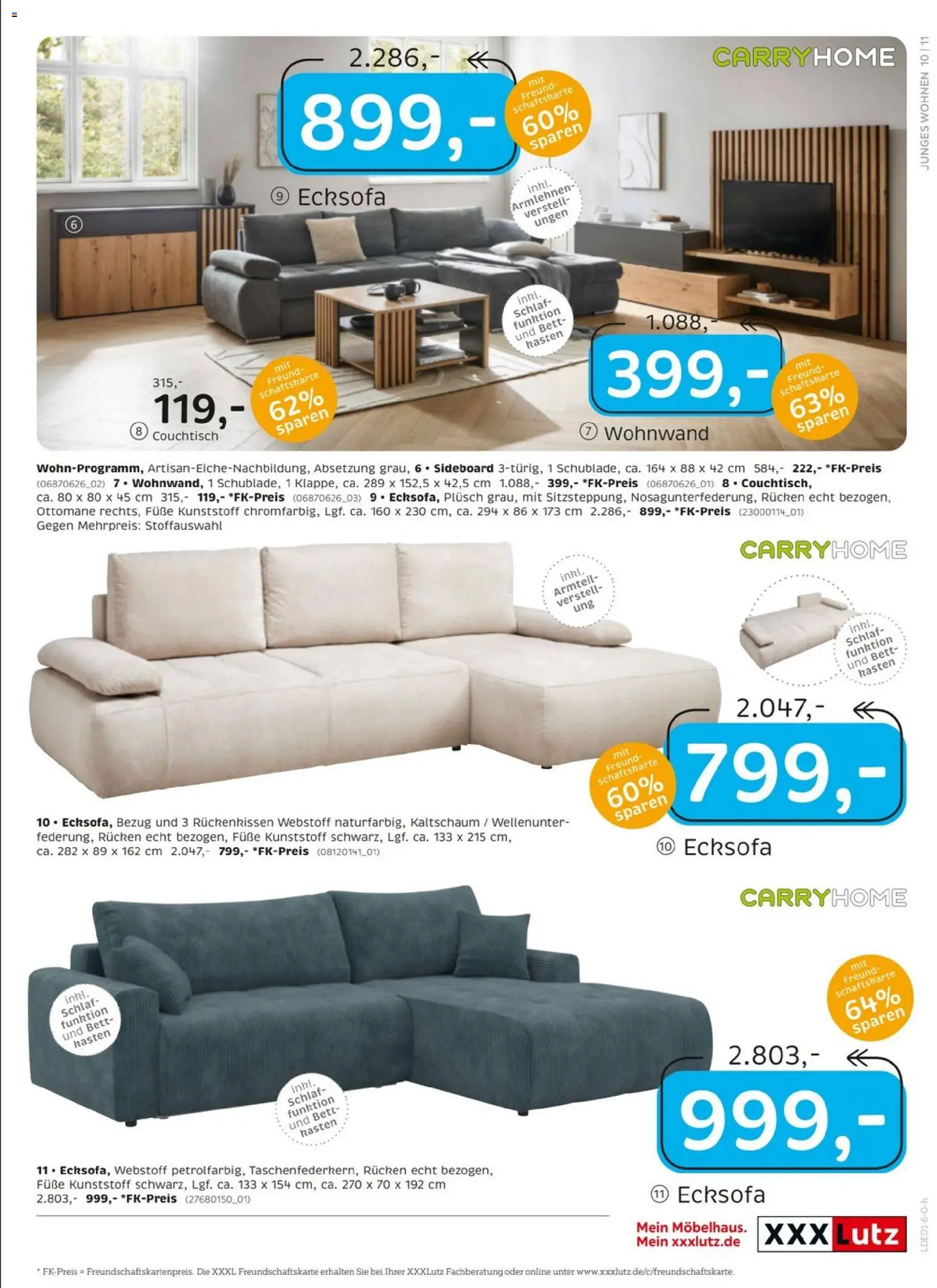 XXXL Lutz - Junges Wohnen – gültig ab 27.12.2025 | Seite: 11 | Produkte: Ecksofa, Wohnwand, Bett, Couchtisch