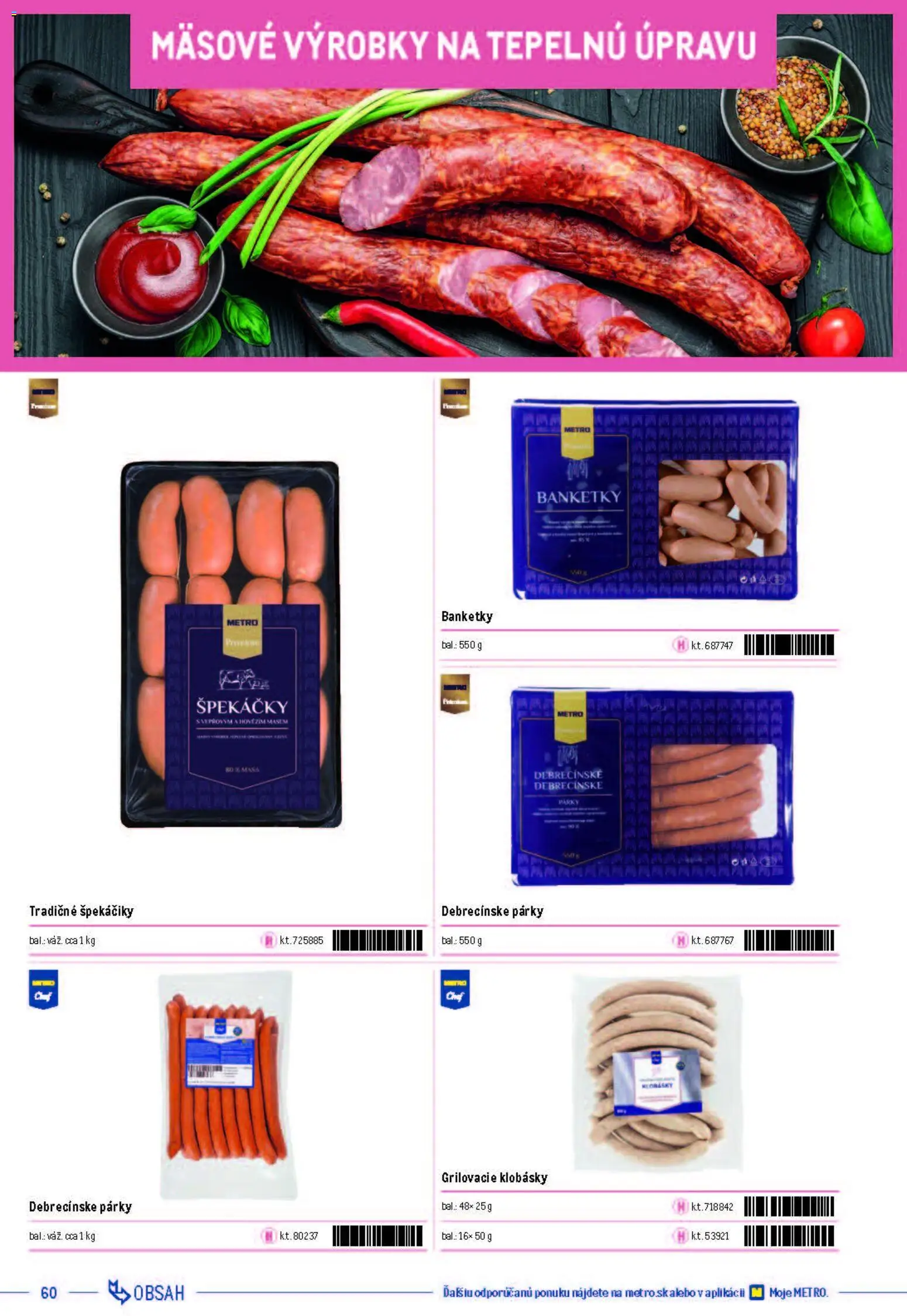 Nové Metro akcie – leták je platný od 05.12.2025 | Strana: 60 | Produkty: Párky