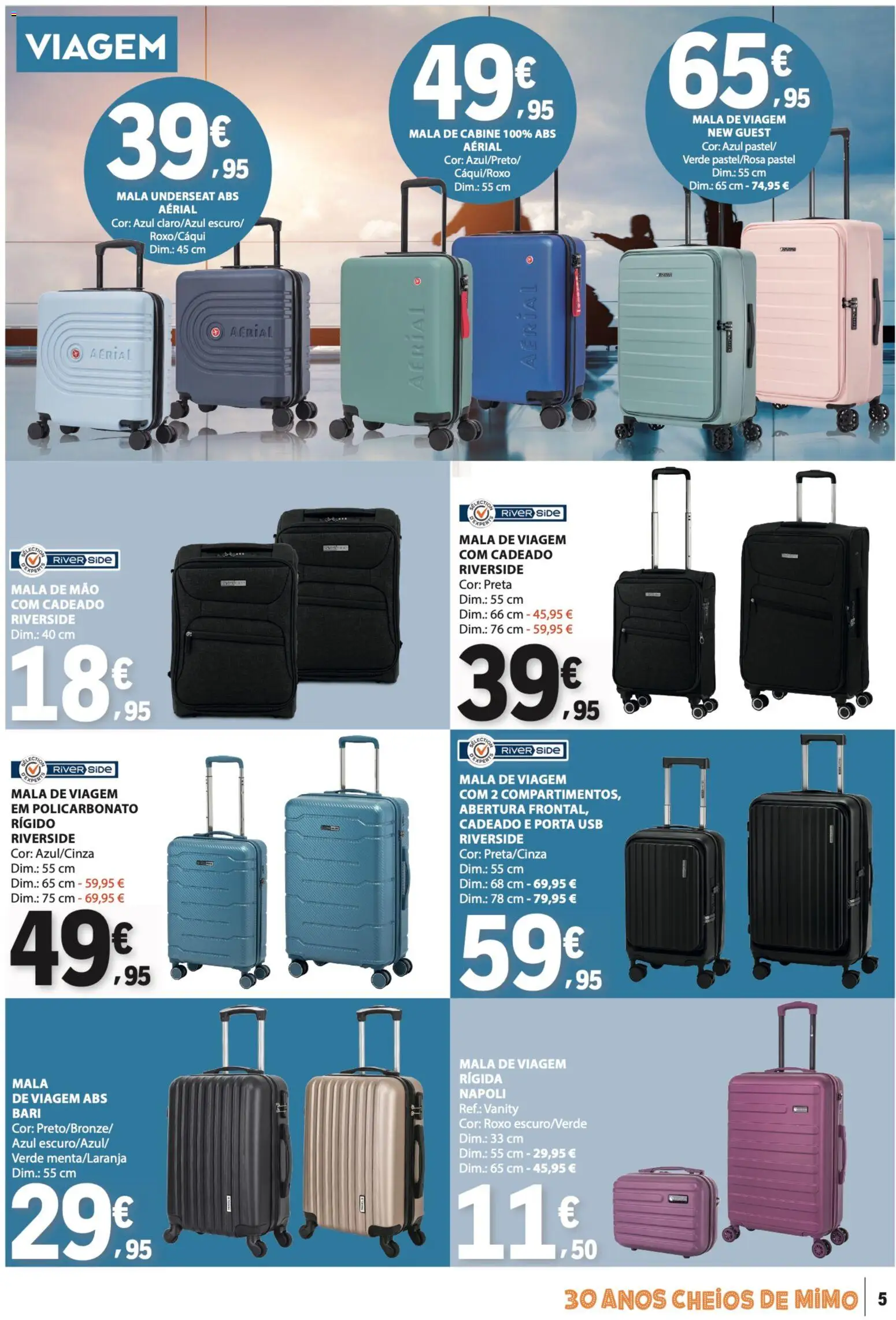 E.Leclerc Não Alimentar │ válido de 26.03.2026 | Página: 5 | Produtos: Mala de viagem, Porta, USB