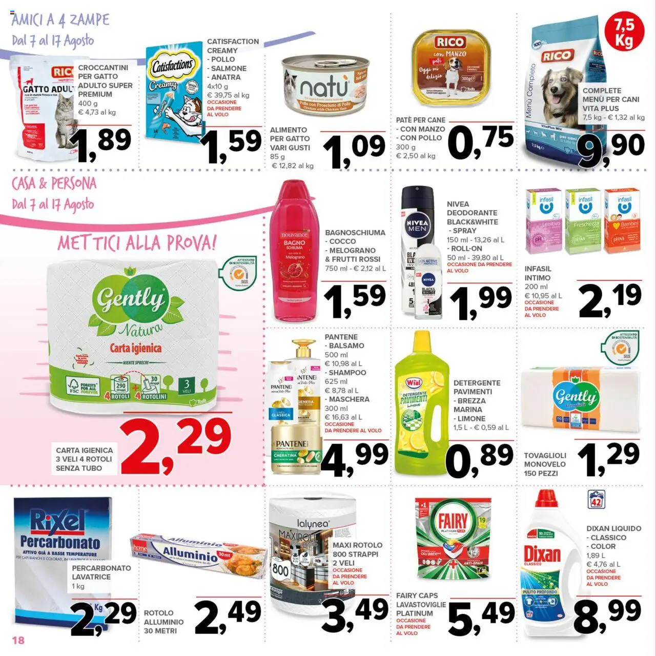 Volantino Todis del 07.08.2025 | Pagina: 18 | Prodotti: Shampoo, Pollo, Intimo, Cocco