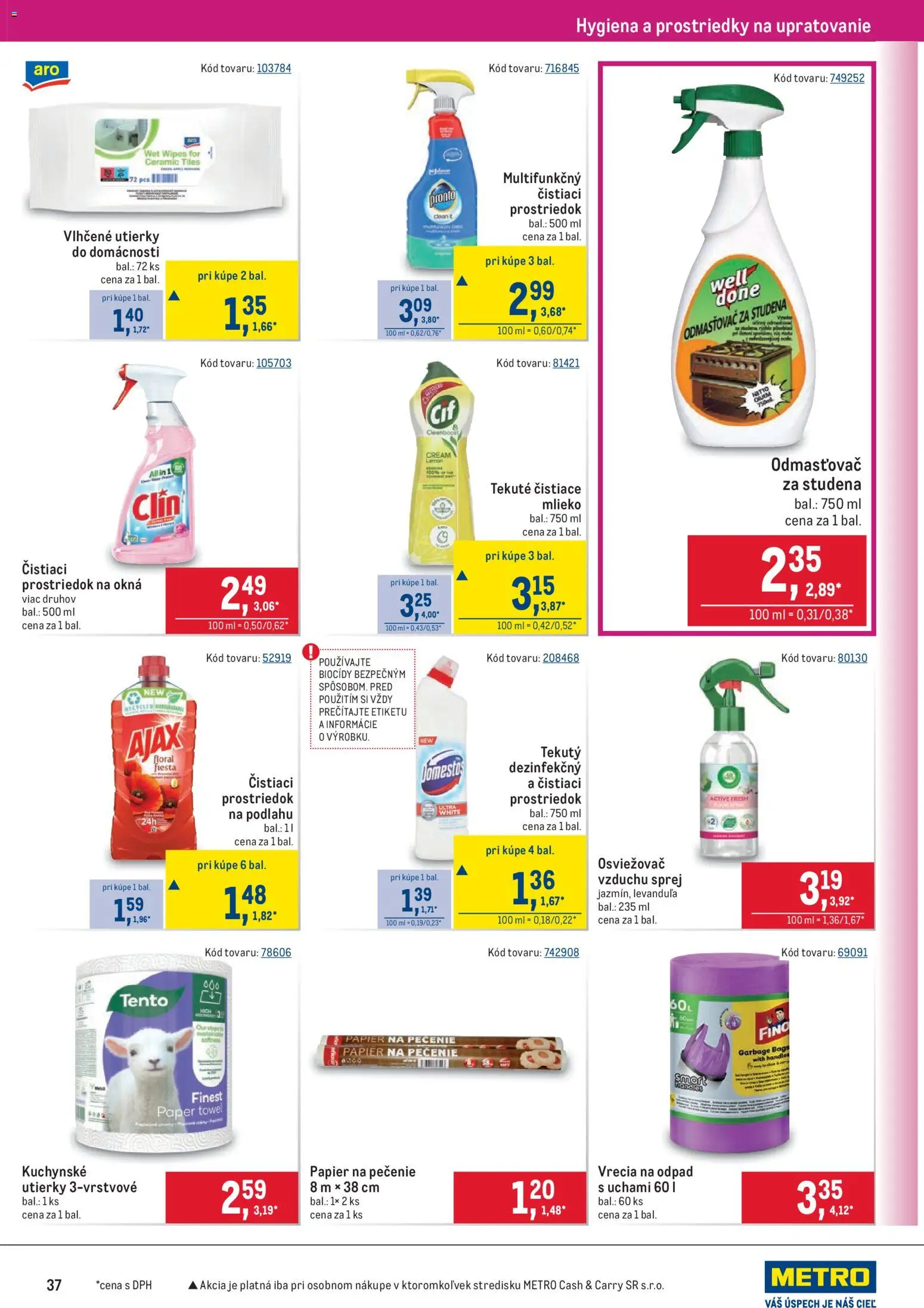 Nové Metro akcie – leták je platný od 25.02.2026 | Strana: 37 | Produkty: Mlieko, Čistiaci prostriedok
