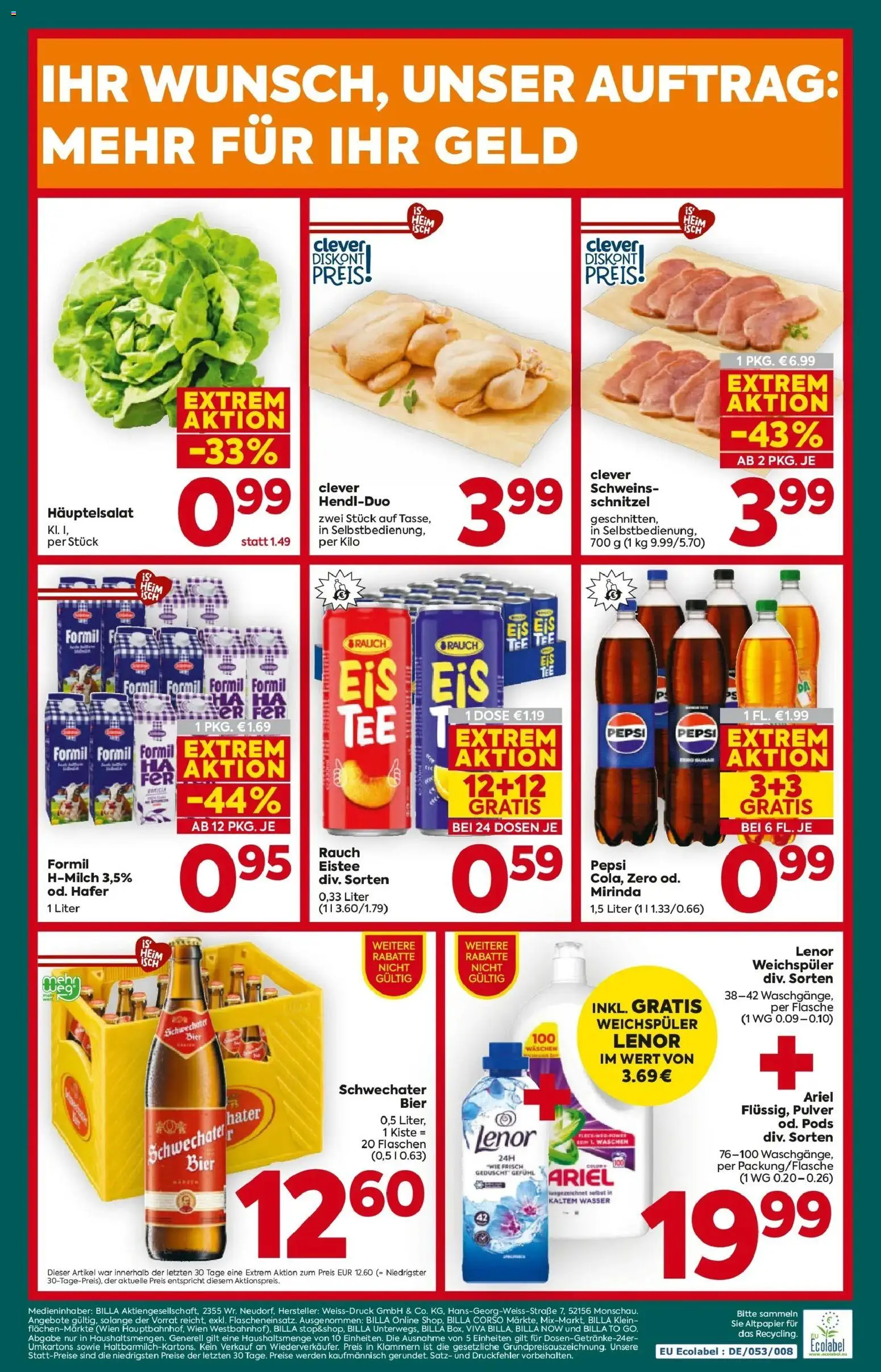 Billa Plus Flugblatt - Burgenland gültig ab 19.03.2026 | Seite: 20 | Produkte: Eis, Wasser, Bier, Weichspüler