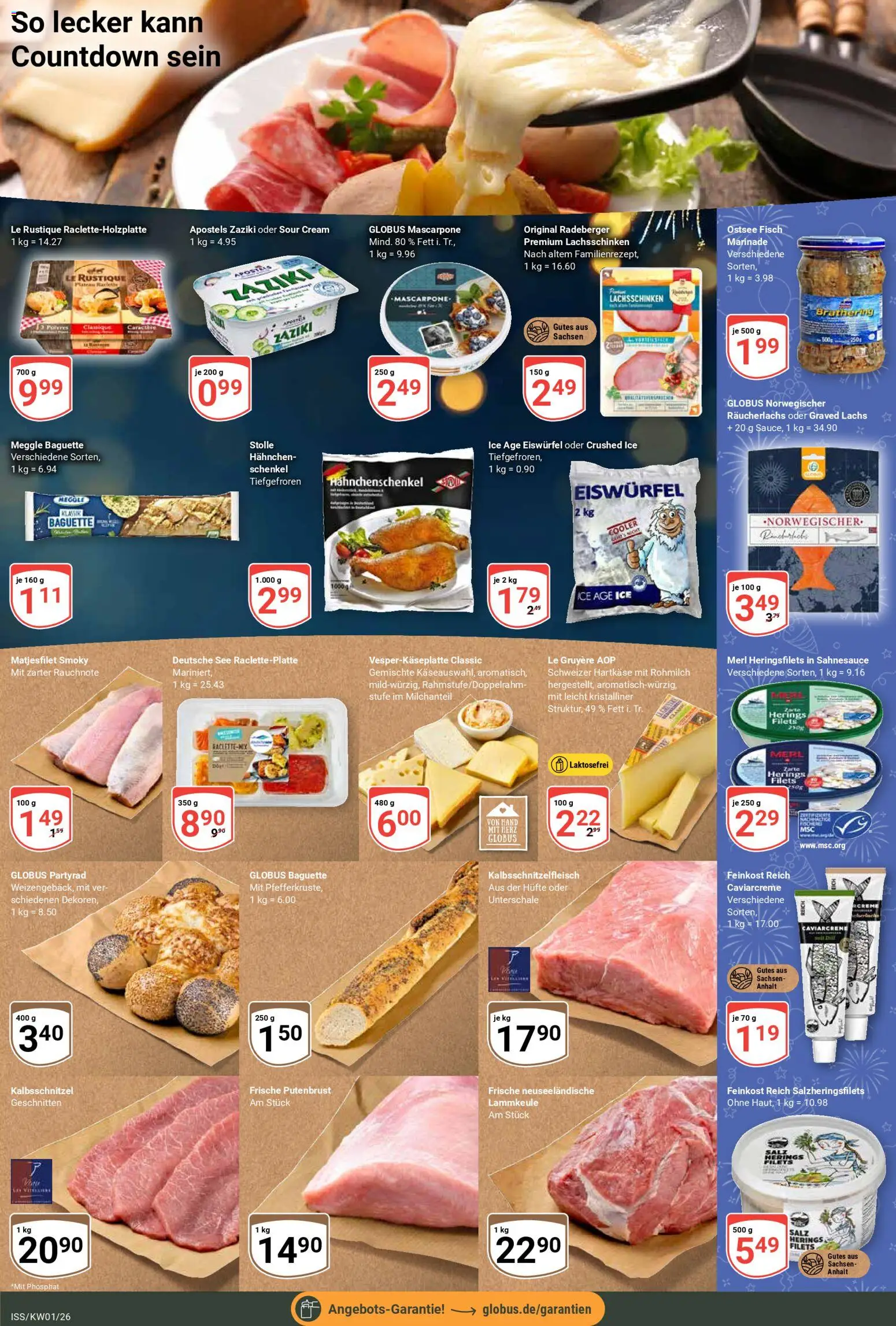 Globus Prospekt 	 – gültig ab 29.12.2025 | Seite: 4 | Produkte: Hahnchenschenkel, Baguette, Fisch, Räucherlachs