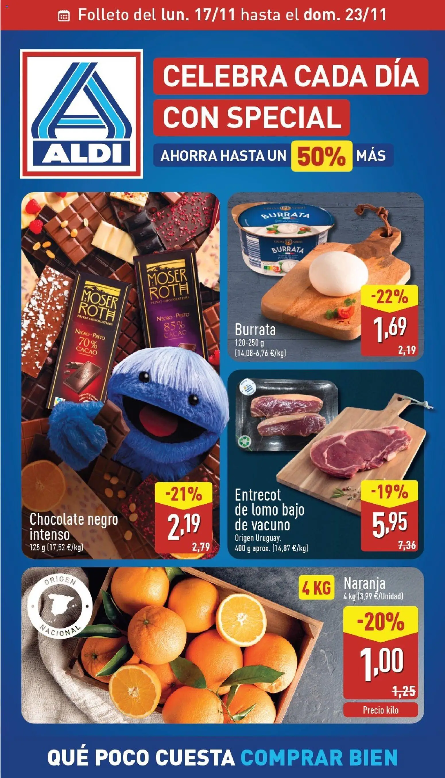 Aldi folleto Canarias │ válido desde el 17.11.2025 | Página: 1 | Productos: Chocolate, Φρυγανιές σικάλεως