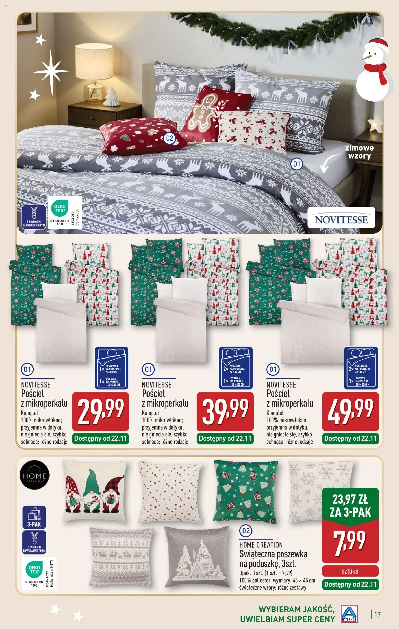 Aldi Gazetka - Katalog prezentowy od 03.11.2025 | Strona: 17 | Produkty: Pościel