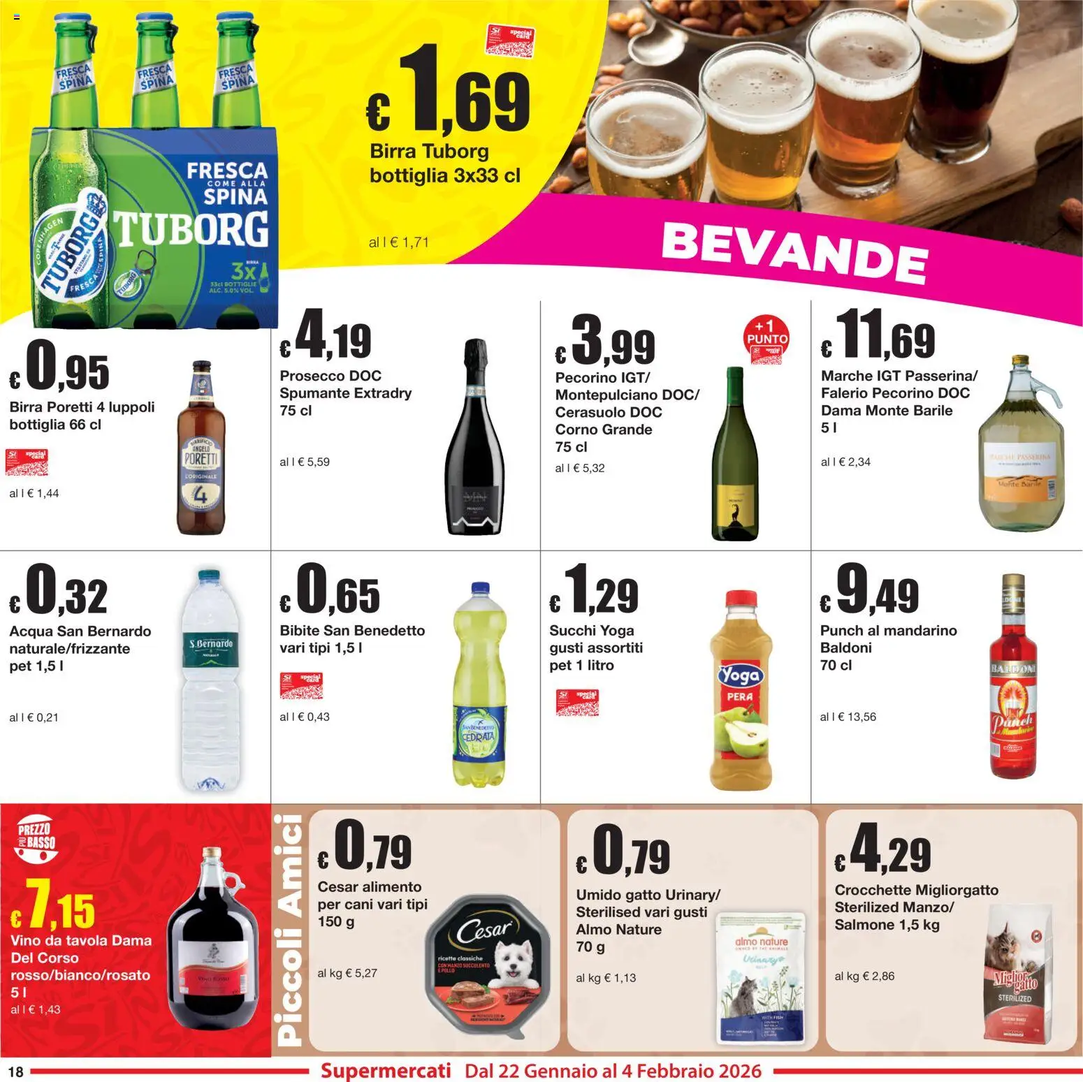 Volantino Sì con Te del 22.01.2026 | Pagina: 18 | Prodotti: Prosecco, Vino, Crocchette, Cedrata