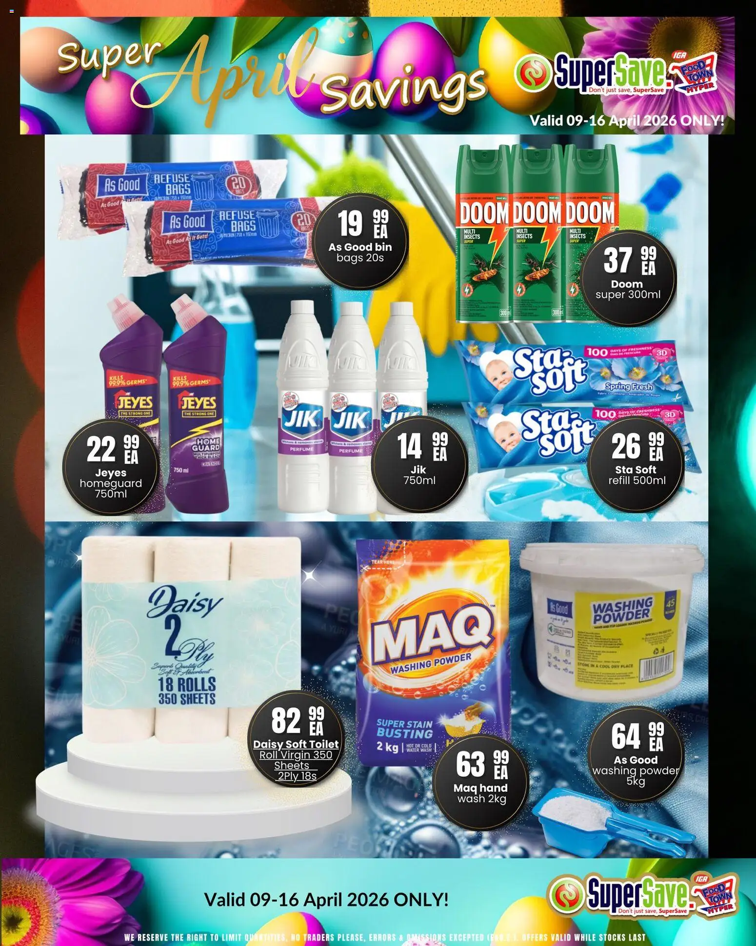 New Super Save catalogue – valid from 09.04.2026 | Page: 65 | Products: Toilet, Perfume, Refuse bags, Washing powder
