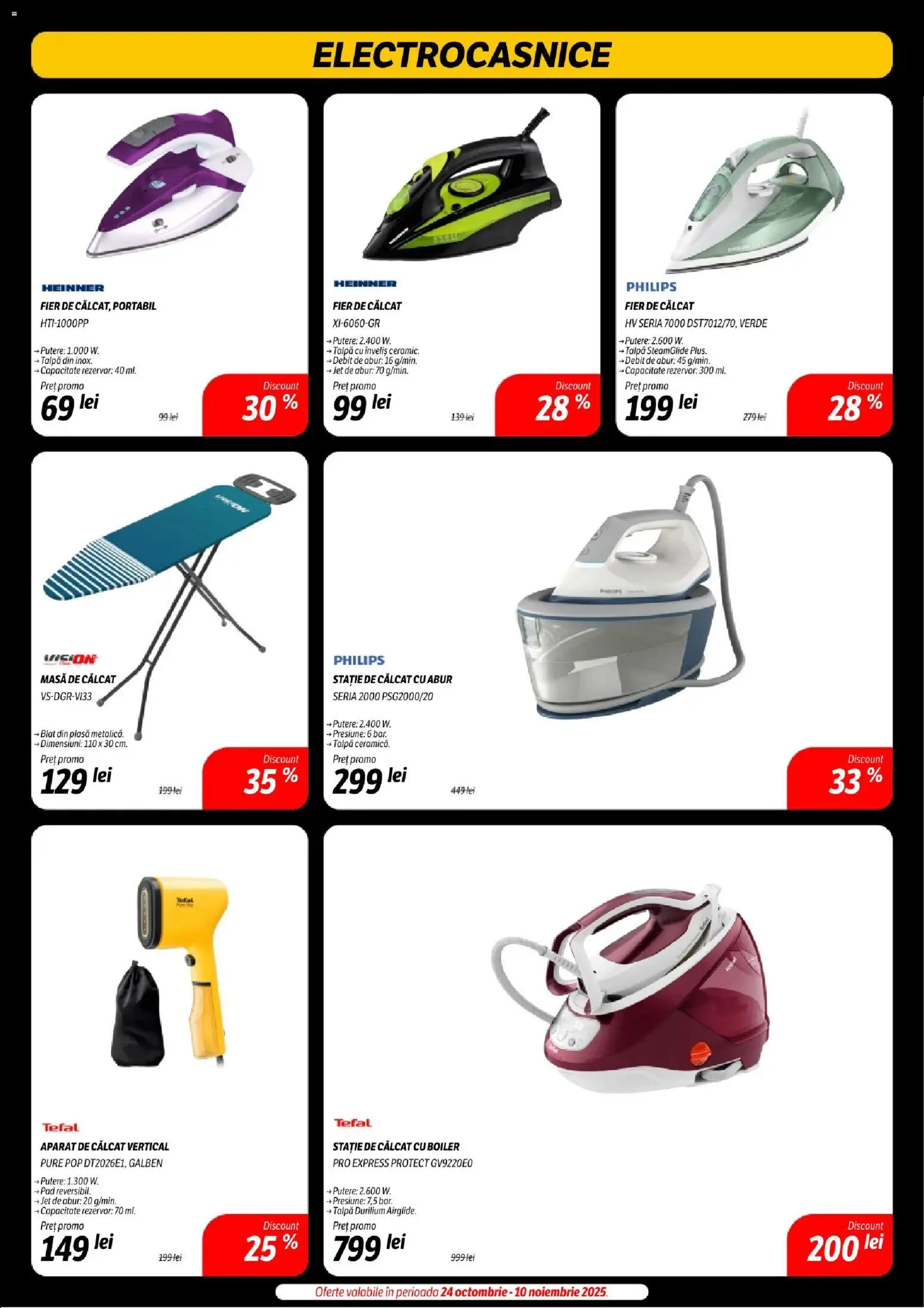 Noul catalog Flanco – valabil de la 07.11.2025 | Pagină: 48 | Produse: Enginar, Aparat de călcat, Masă, Masă de călcat