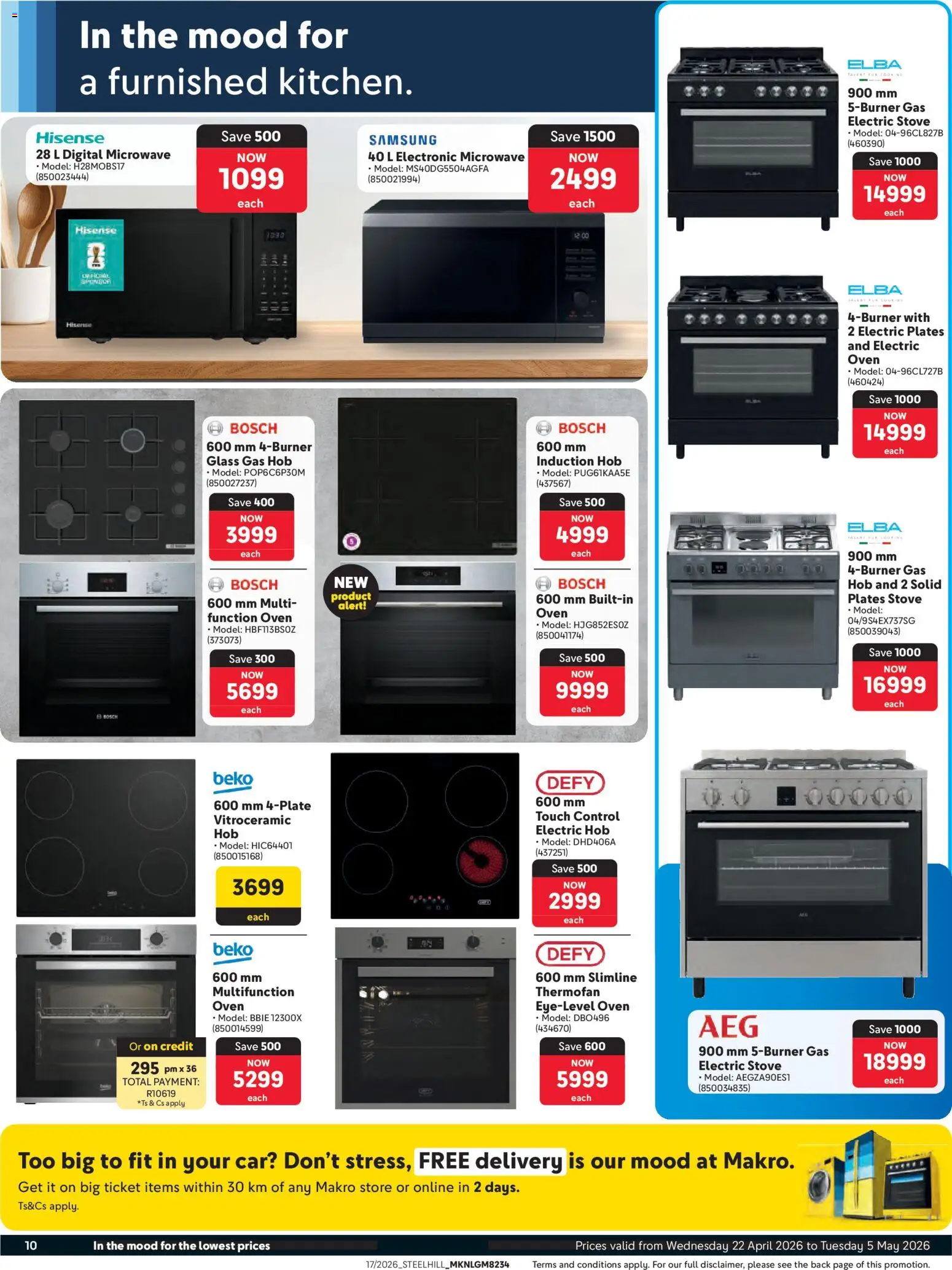 New Makro catalogue – valid from 22.04.2026 | Page: 10 | Products: Oven, Hob, Stove, Microwave