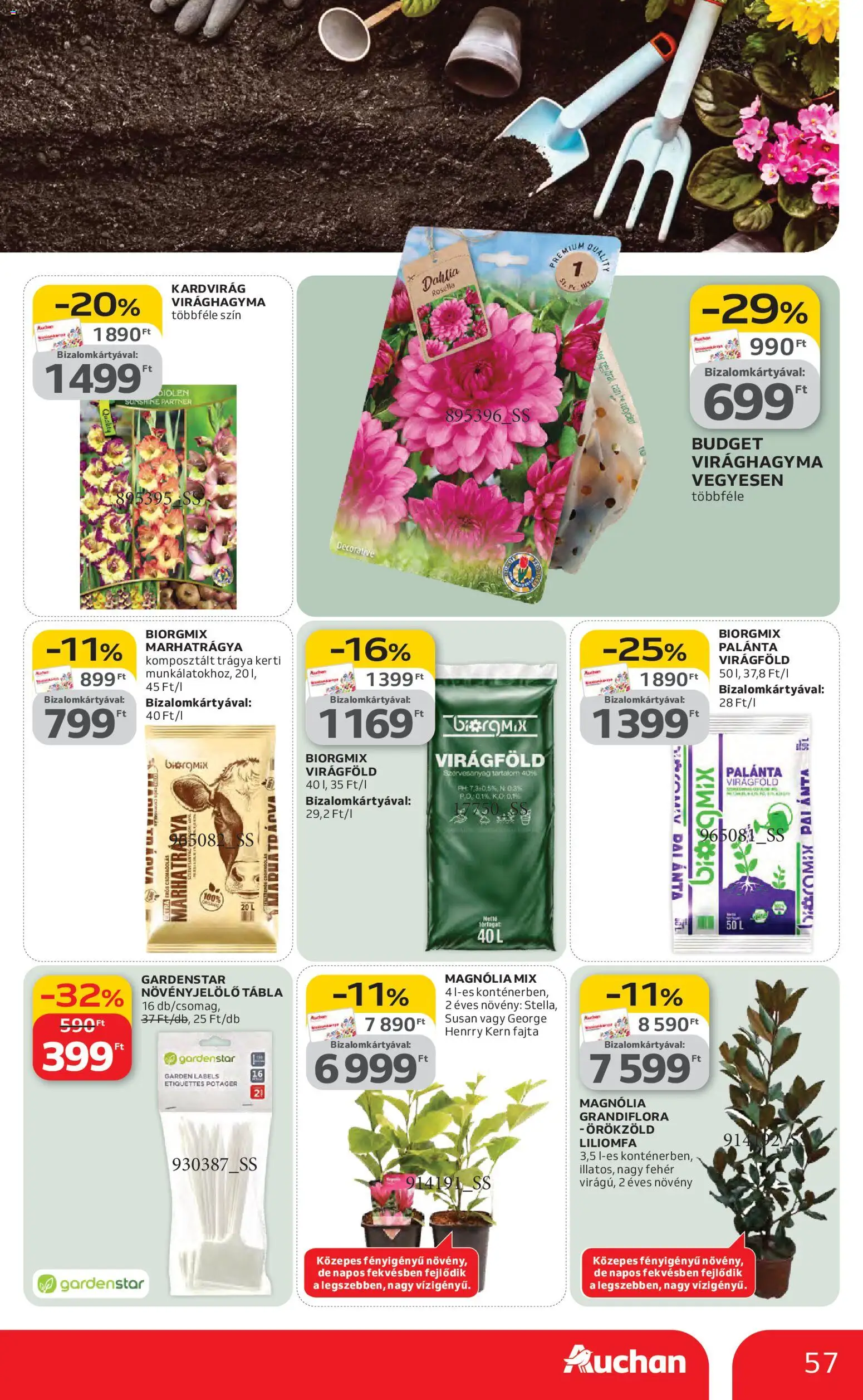 Auchan akciós ujság - amely érvényes a következő dátumtól: 12.02.2026 | Oldal: 57 | Termékek: PC, Virágföld