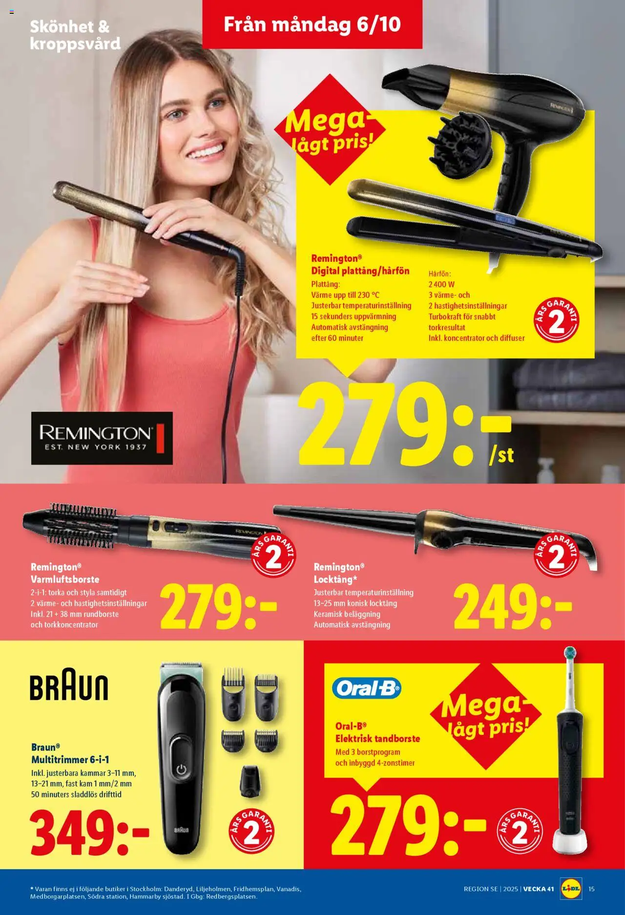 Lidl reklamblad aktuell från 06.10.2025 | Sida: 17 | Produkter: Locktång, Plattång, Kam, Tandborste