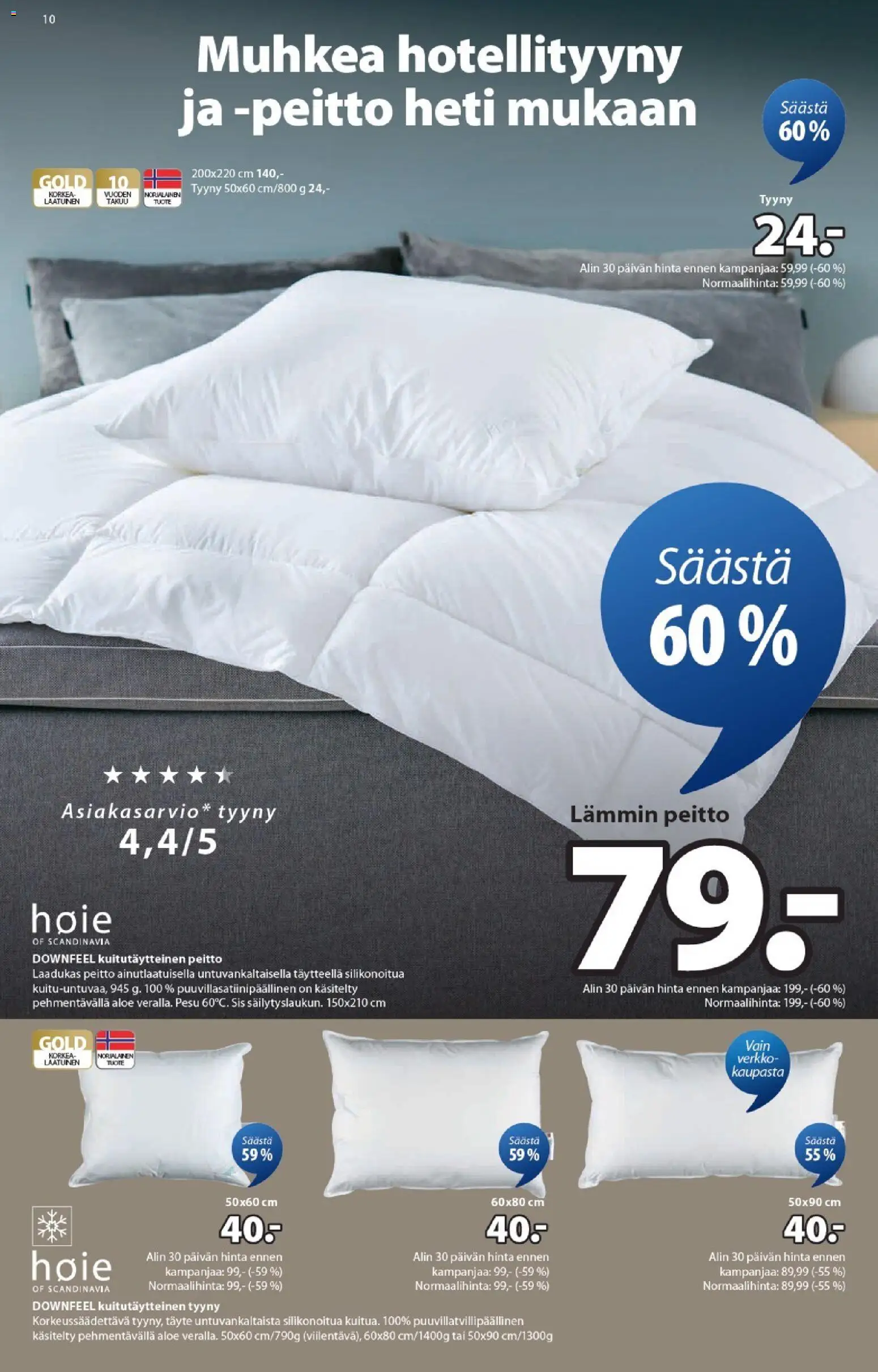 JYSK tarjoukset – voimassa 29.01.2026 alkaen | Sivu: 10 | Tuotteet: Tyyny, Peitto