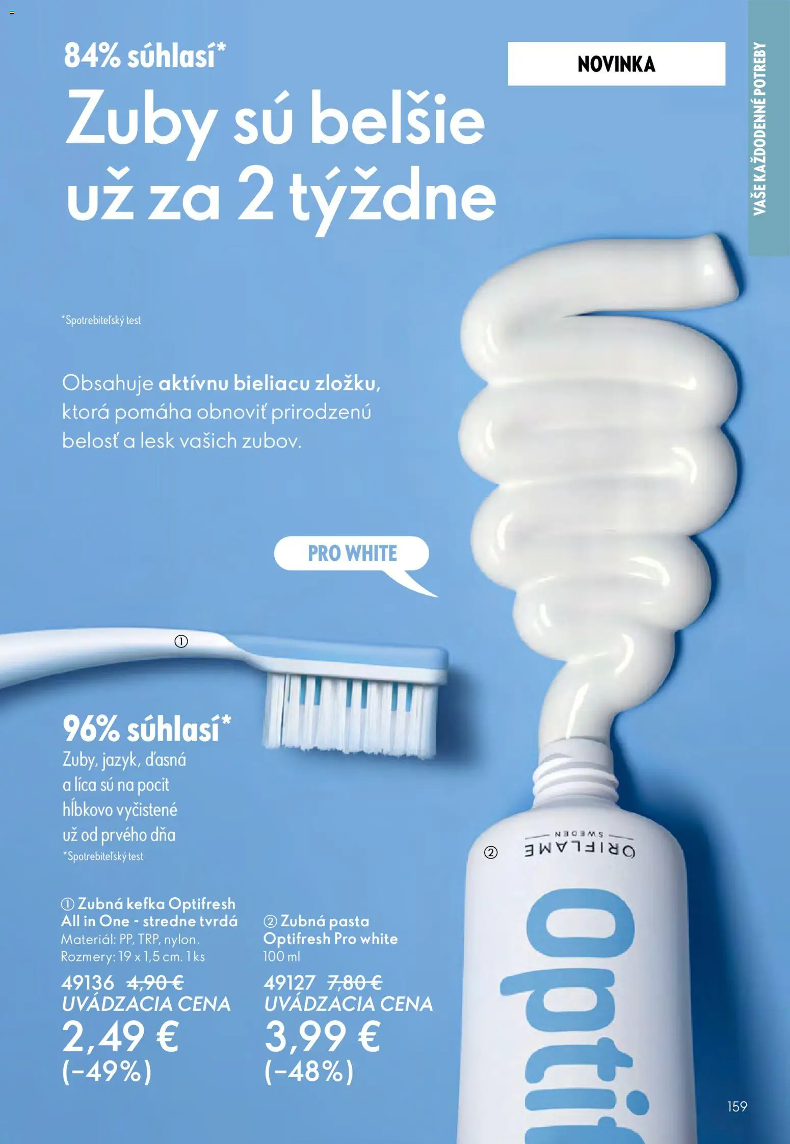 Nové Oriflame akcie – leták je platný od 24.12.2025 | Strana: 159 | Produkty: Zubná kefka, Zubná pasta
