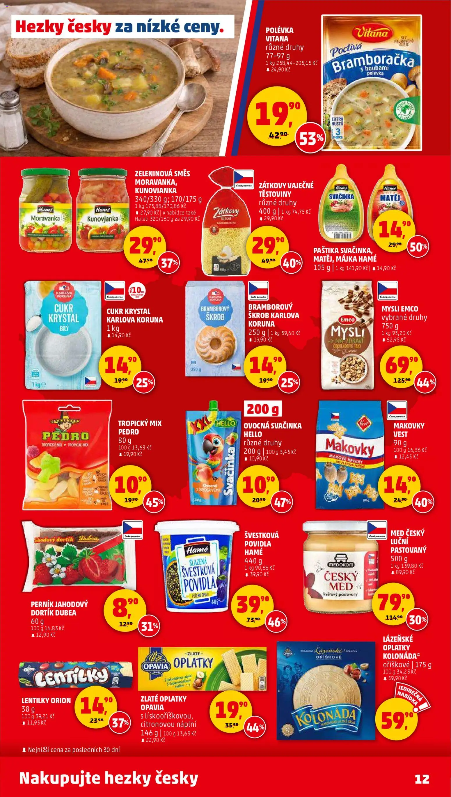 Penny Market leták - Čtvrtečník od 22.01.2026 | Strana: 12 | Produkty: Těstoviny, Oplatky, Paštika, Bramborový škrob