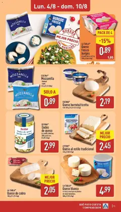 Aldi folleto Península │ válido desde el 04.08.2025 | Página: 11 | Productos: Queso, Aceite, Queso fresco, Peso