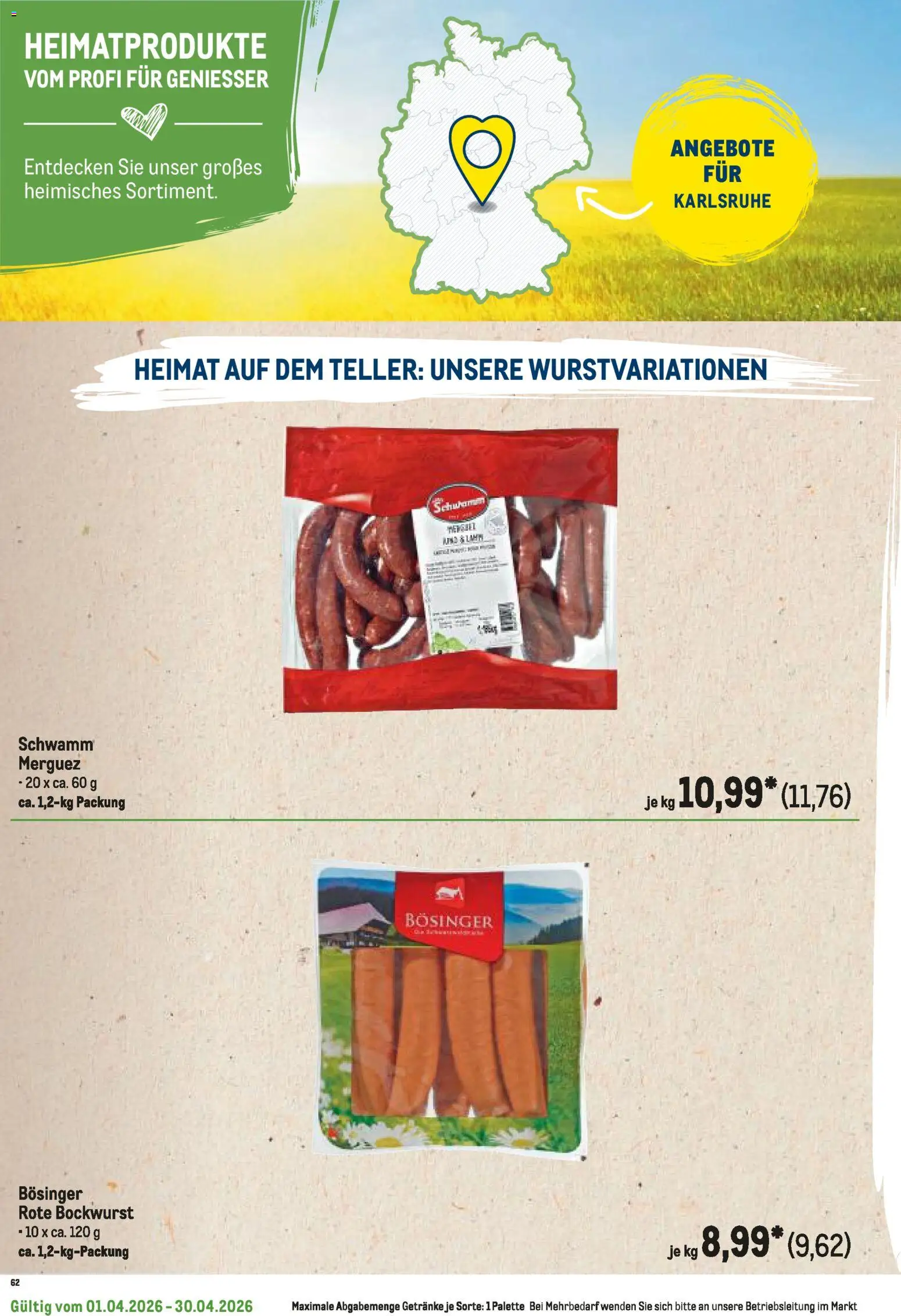Metro Regionaler Flyer – gültig ab 01.04.2026 | Seite: 110 | Produkte: Bockwurst