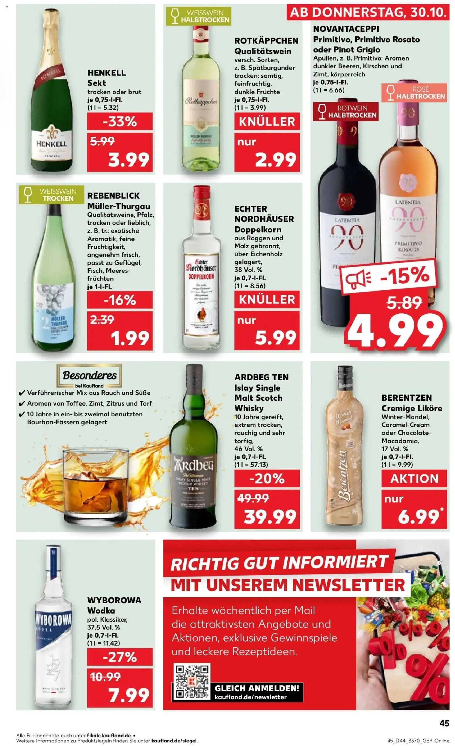 Kaufland prospekt Rathenow	 – gültig ab 03.11.2025 | Seite: 45 | Produkte: Weißwein, Sekt, Weißwein trocken, Rotkäppchen