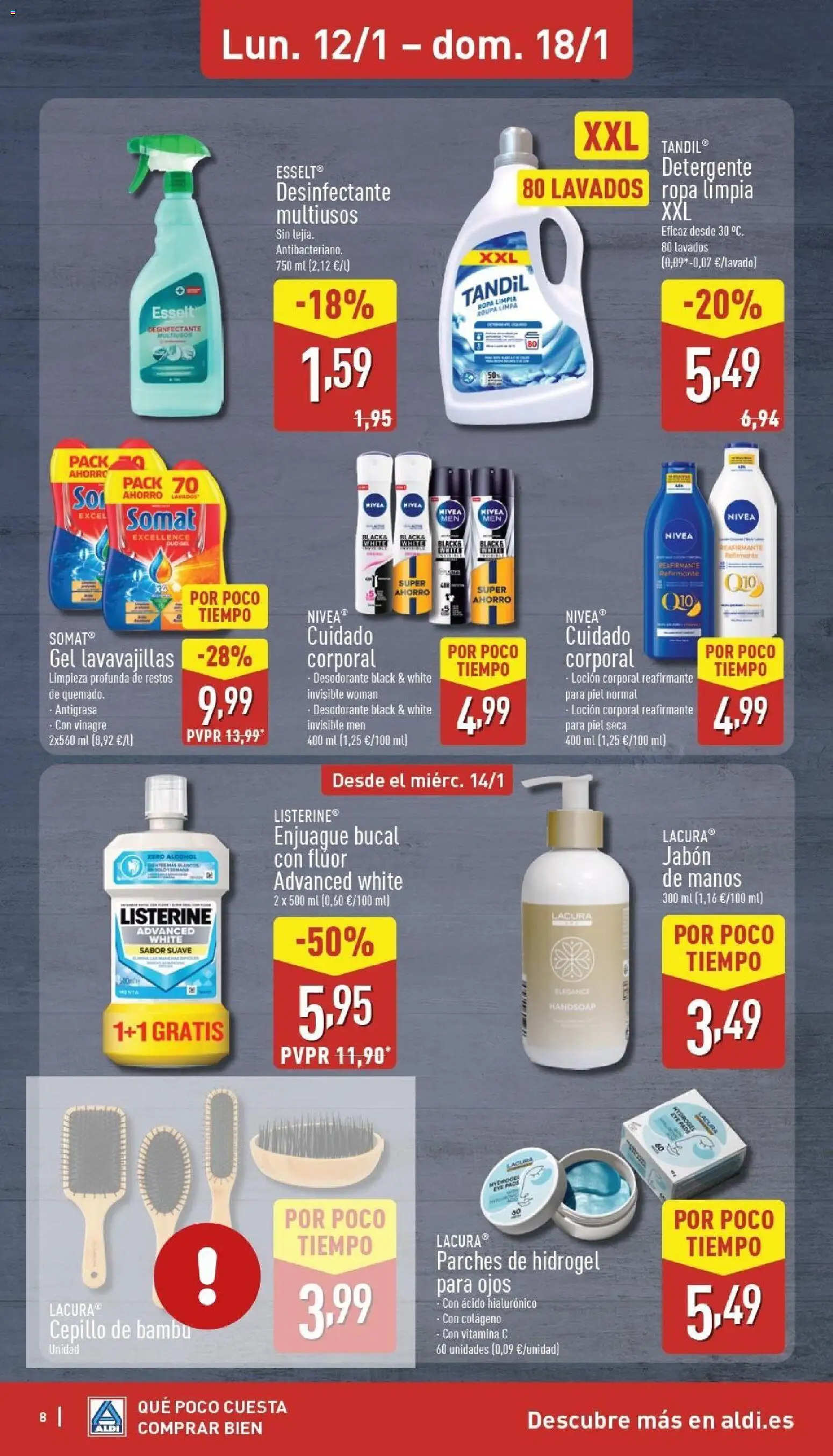 Aldi folleto Baleares │ válido desde el 12.01.2026 | Página: 8 | Productos: Cepillo, Jabón, Desodorante, Loción corporal
