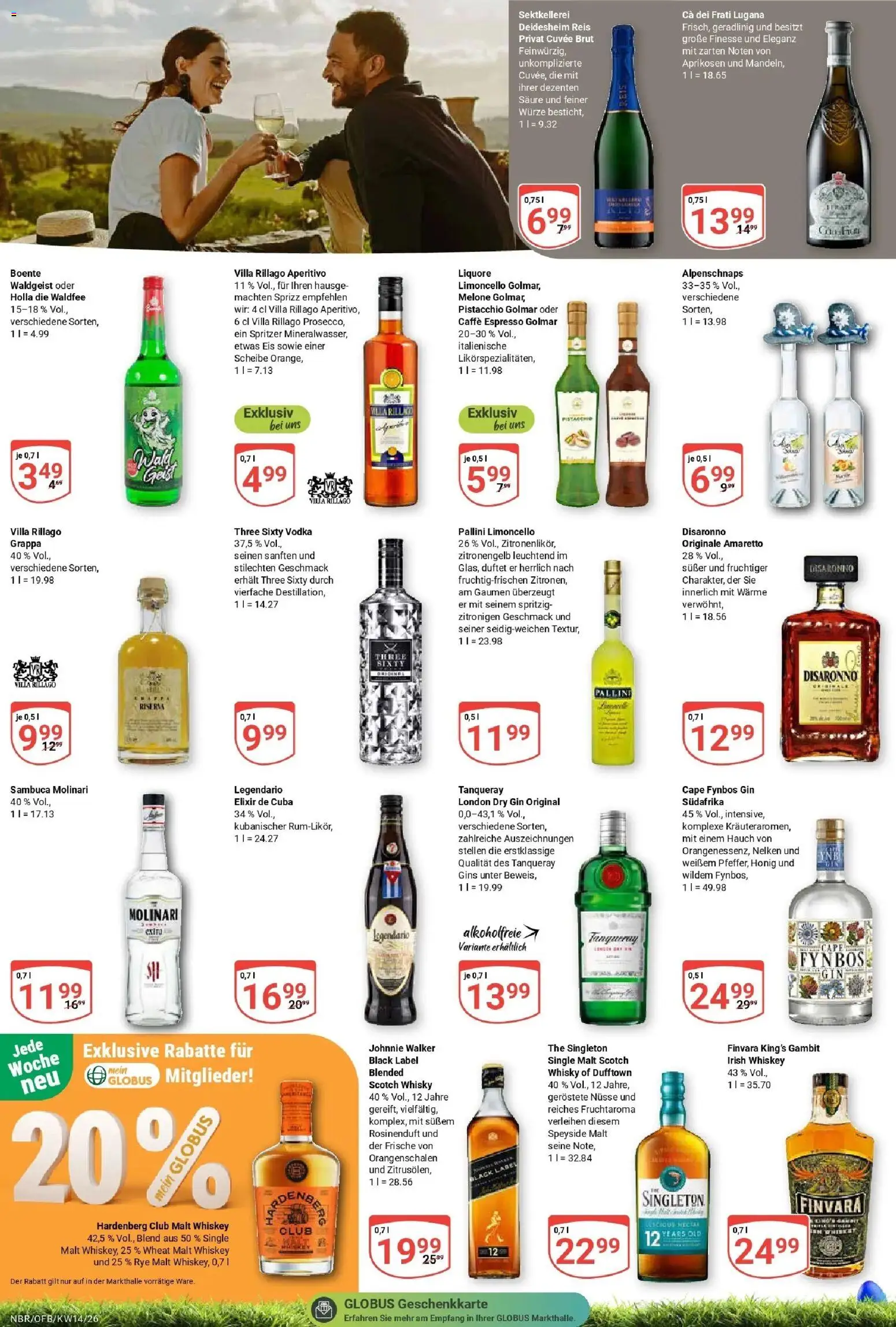 Globus prospekt Neubrandenburg	 – gültig ab 30.03.2026 | Seite: 21 | Produkte: Sambuca, Limoncello, Melone, Vodka