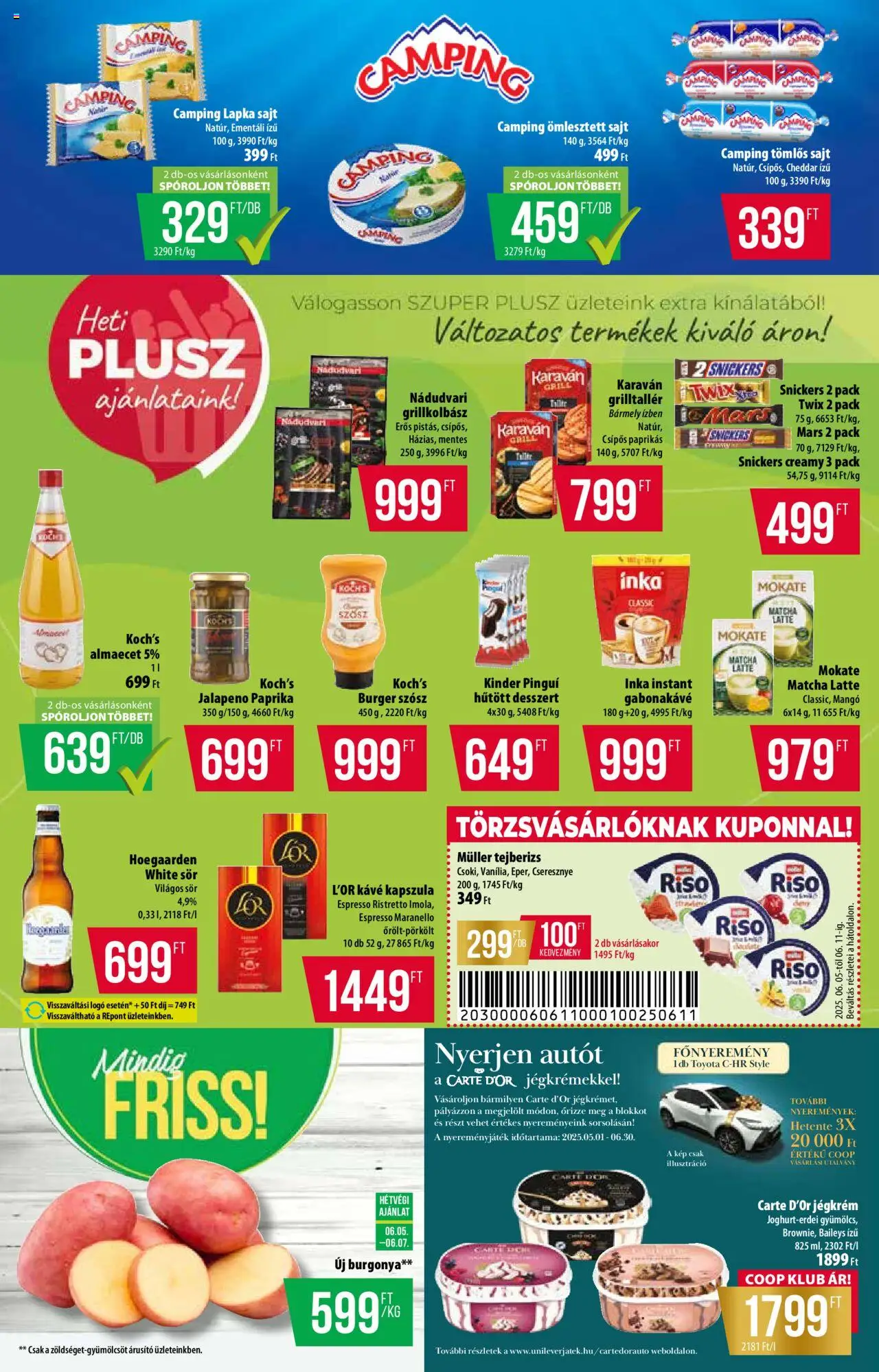 COOP akciós ujság - amely érvényes a következő dátumtól: 05.06.2025 | Oldal: 4 | Termékek: Grill, Kávé, Cheddar, Szósz