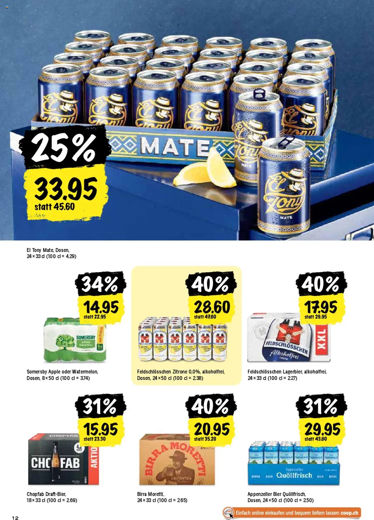 Coop Aktionen ab 26.06.2025 | Seite: 12 | Produkte: Bier, Zitrone, Apple