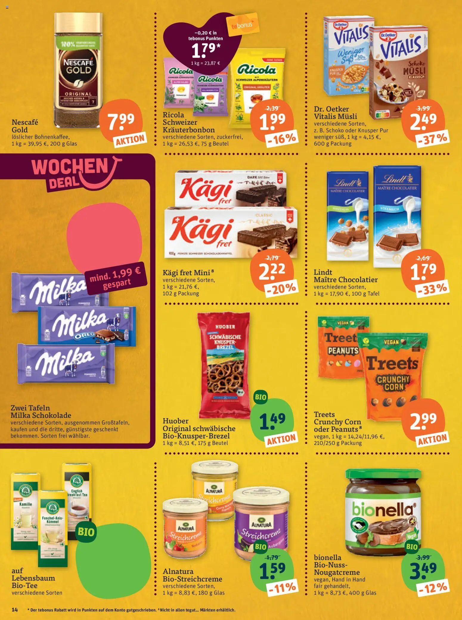 Tegut Prospekt – gültig ab 19.01.2026 | Seite: 16 | Produkte: Musli, Nescafe, Schokolade, Milka