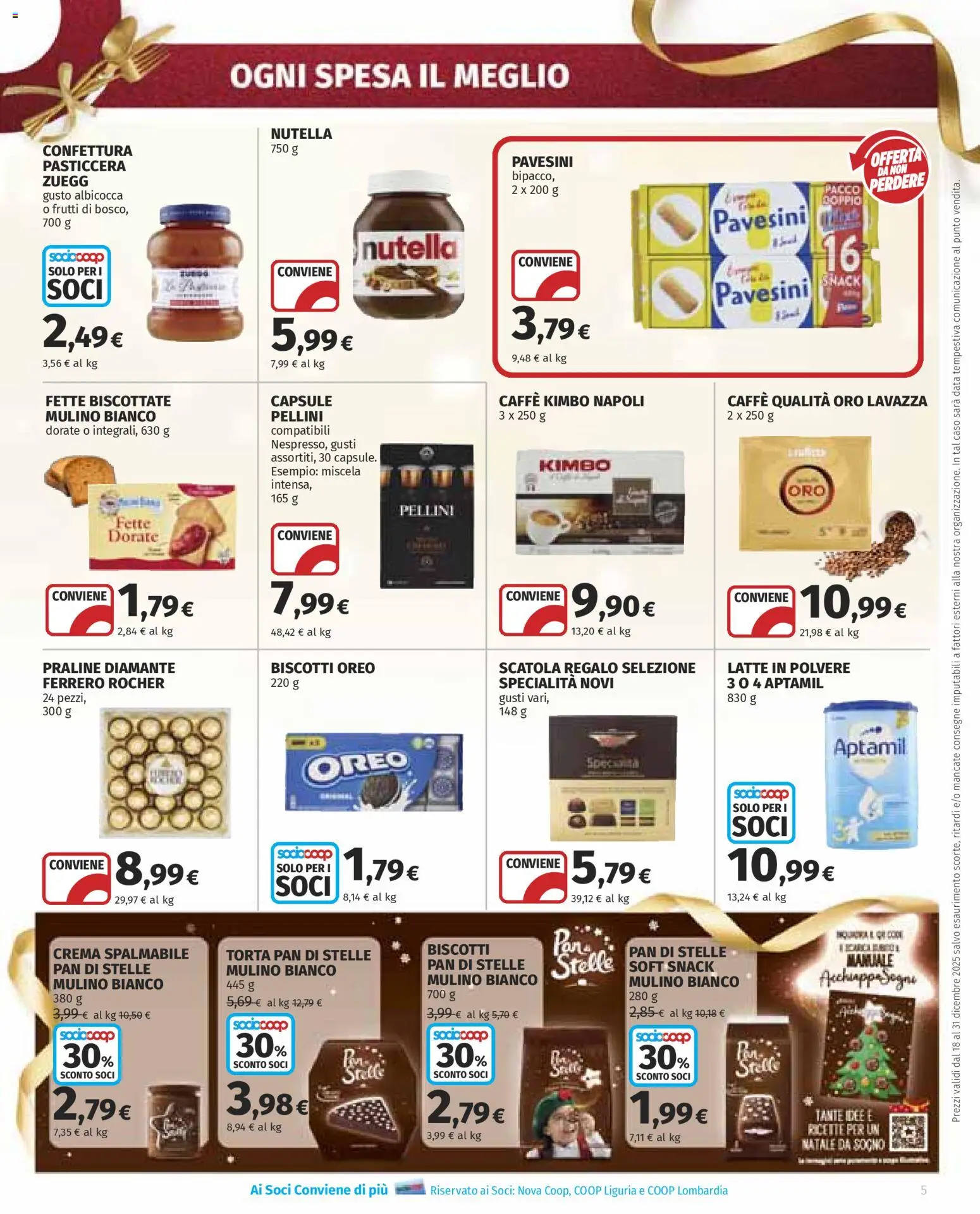 Volantino Ipercoop del 18.12.2025 | Pagina: 5 | Prodotti: Biscotti, Torta, Fette biscottate, Lavazza