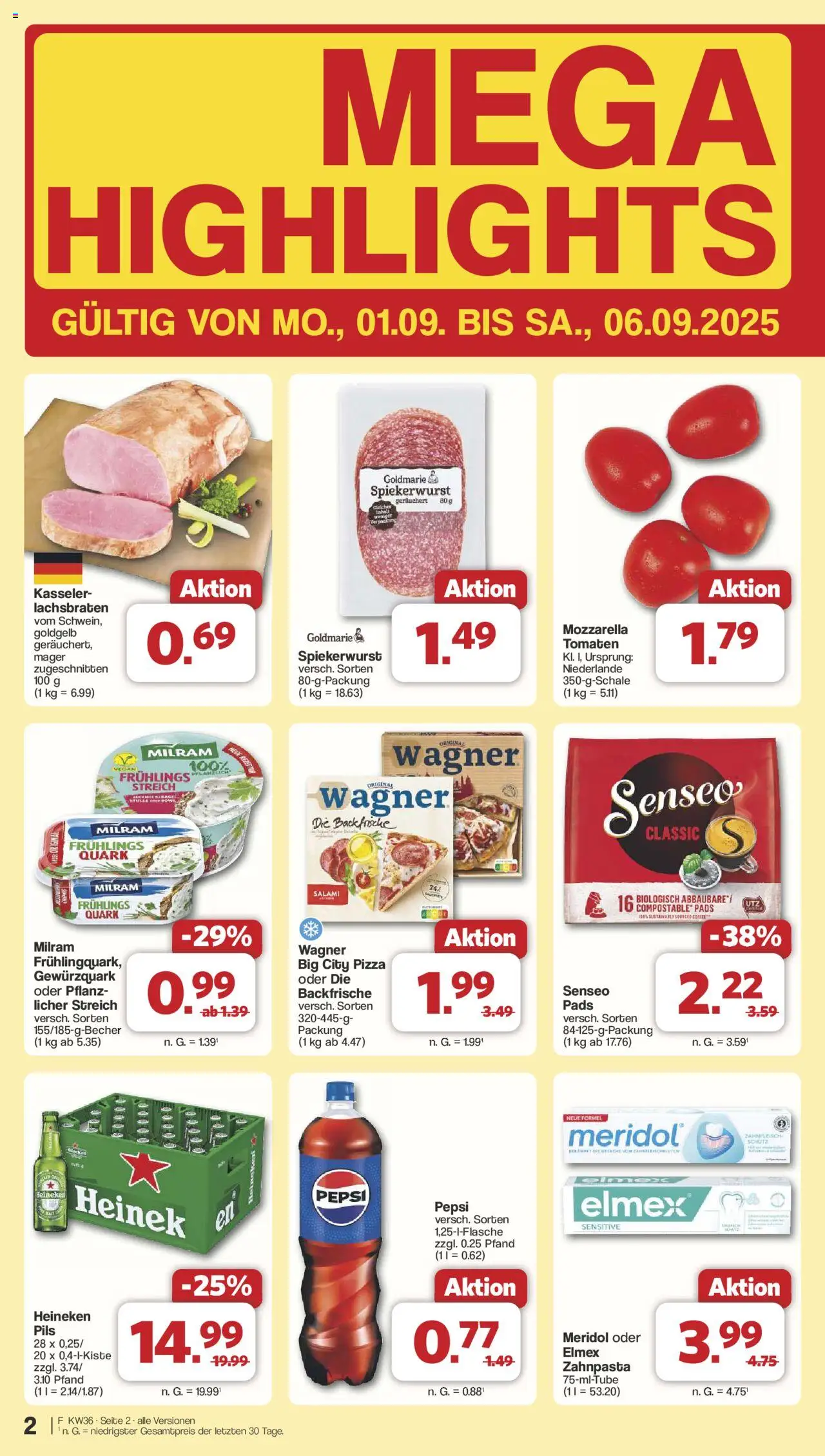 Famila Nordwest Markt - Angebote - gültig ab dem 01.09.2025 | Seite: 2 | Produkte: Quark, Mozzarella, Zahnpasta, Milram