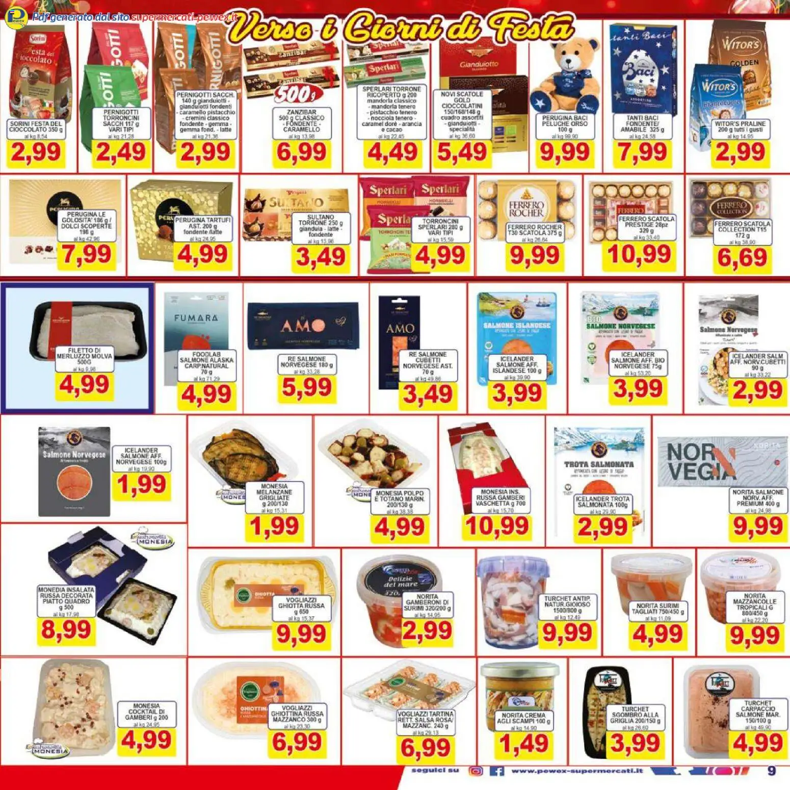 Volantino Pewex del 06.12.2025 | Pagina: 9 | Prodotti: Cioccolato, Salmone, Polpo, Cioccolatini