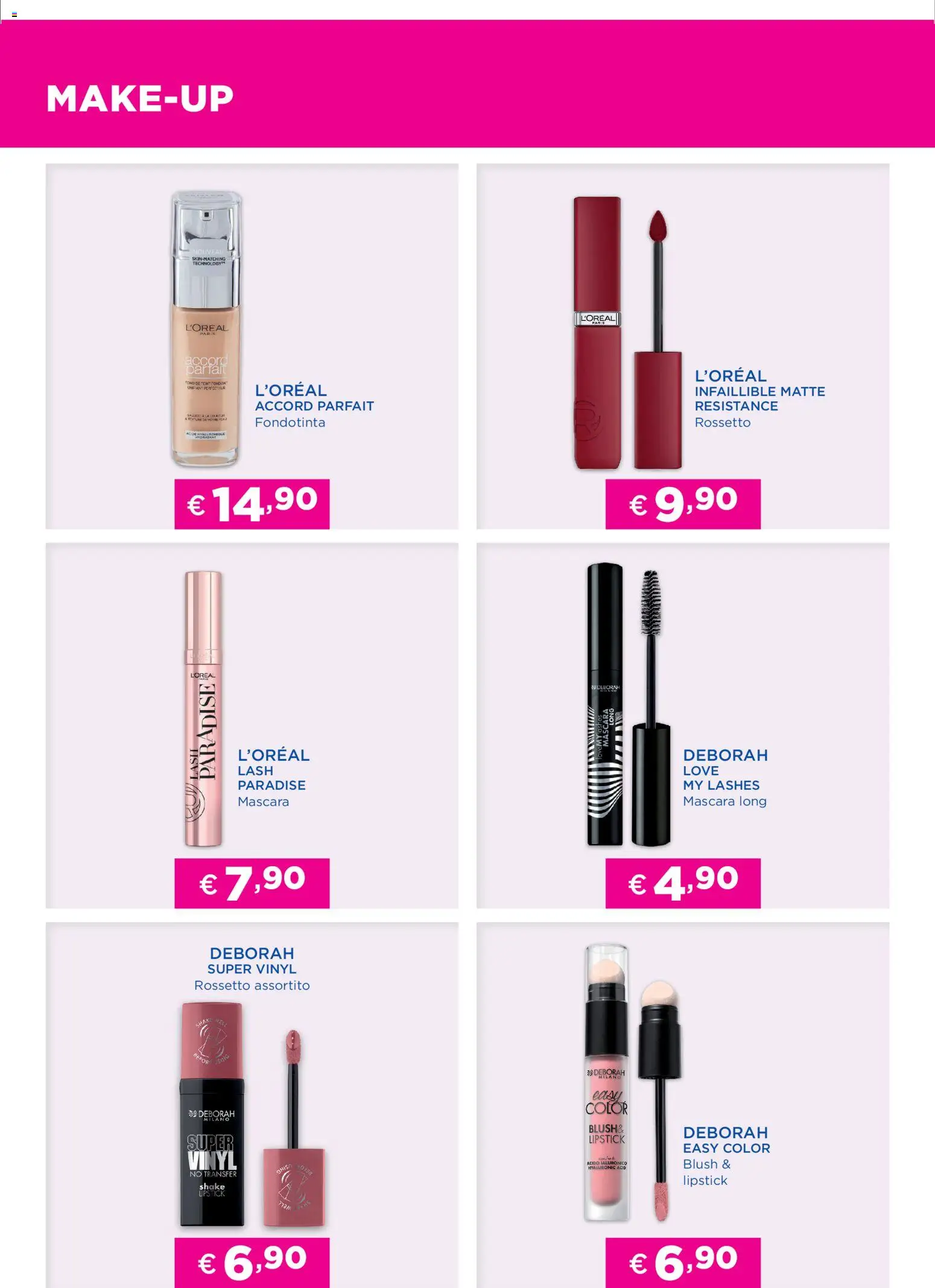 Volantino Acqua e Sapone del 31.03.2026 | Pagina: 2 | Prodotti: Mascara, Rossetto, Fondotinta, Blush