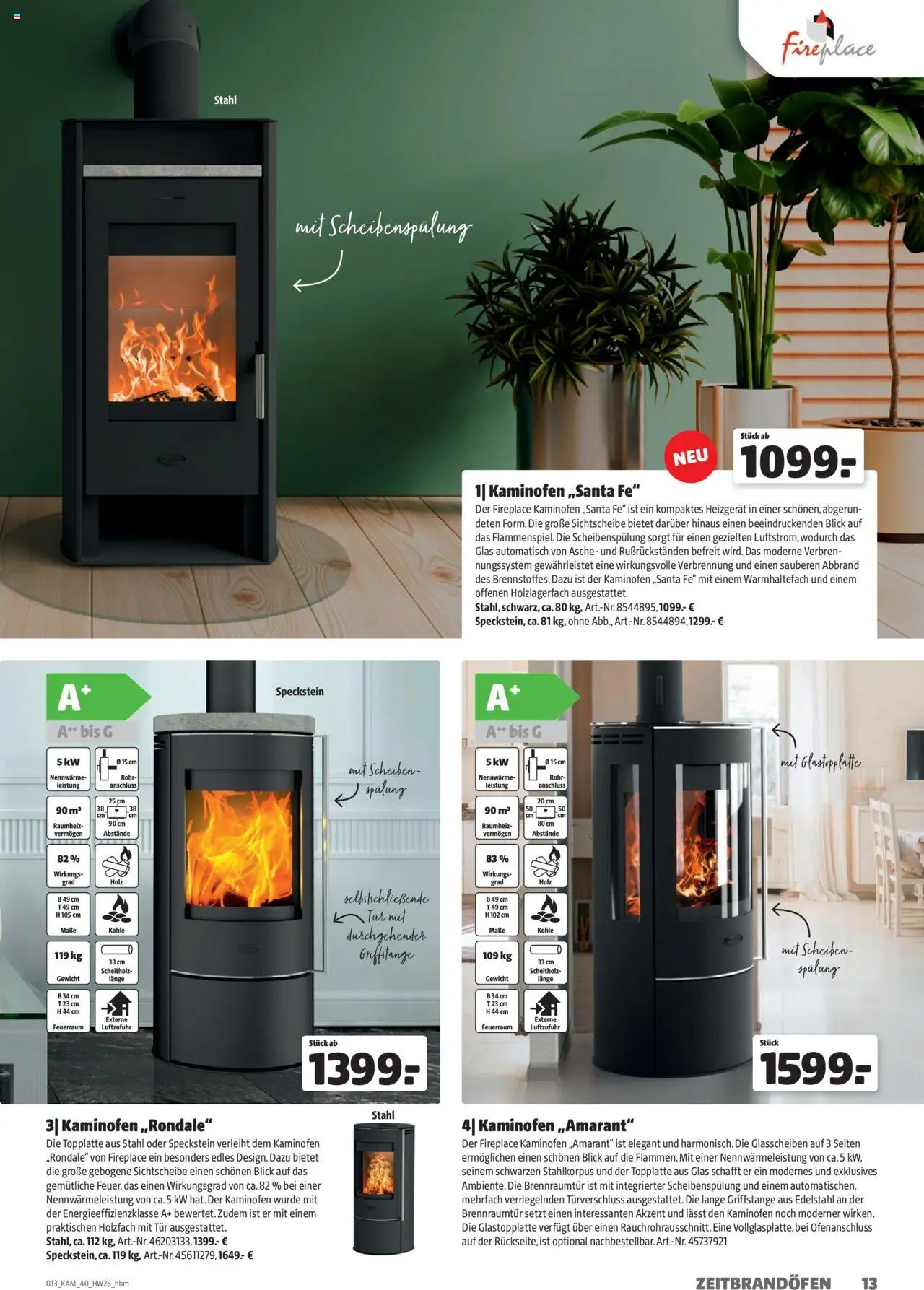 Hagebau Kaminöfen - gültig ab dem 07.07.2025 | Seite: 13 | Produkte: Gewicht, Tür, Spülung, Kaminofen